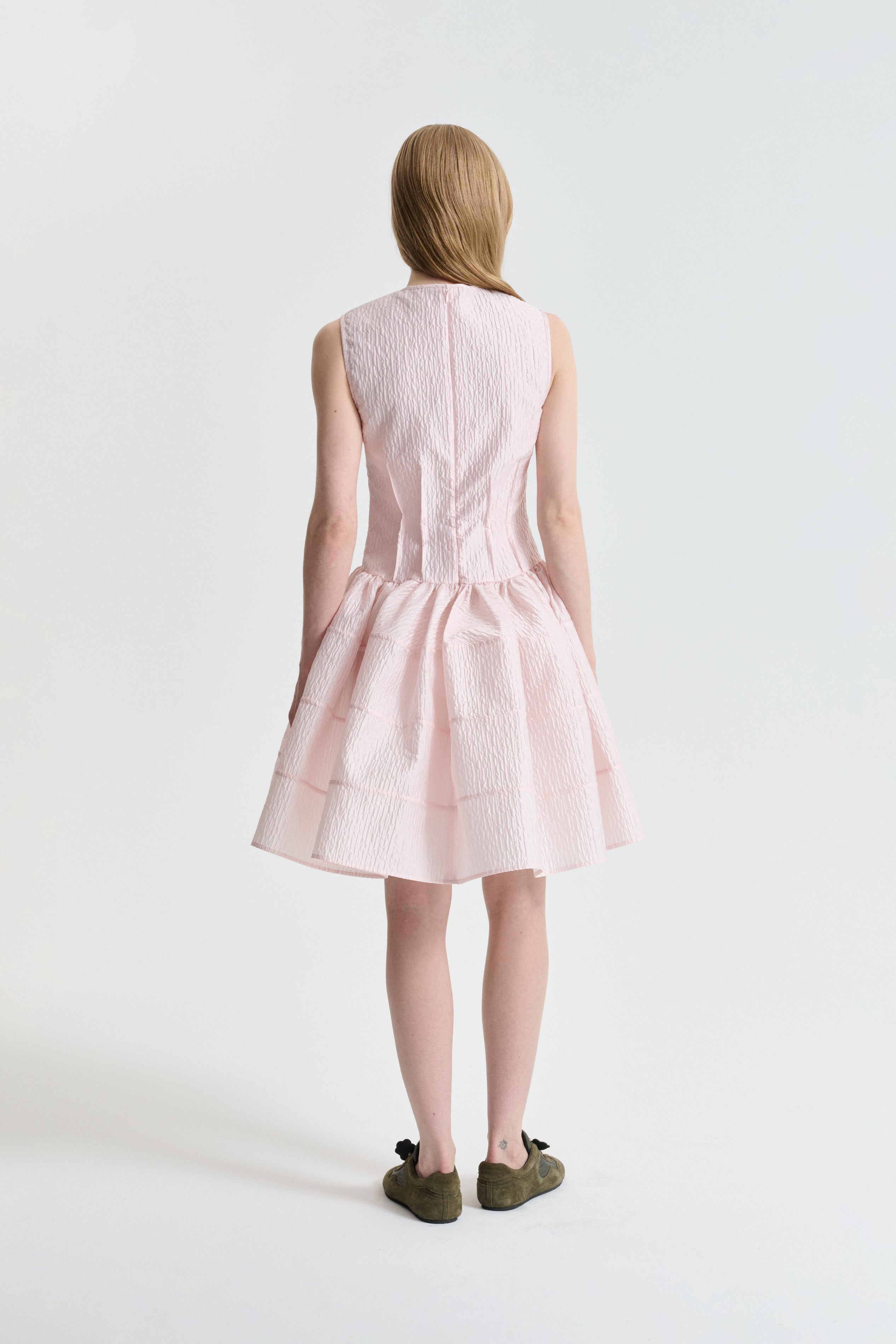 CBCLAUDIE | DRESS STRIA MATELASSÉ LIGHT PINK