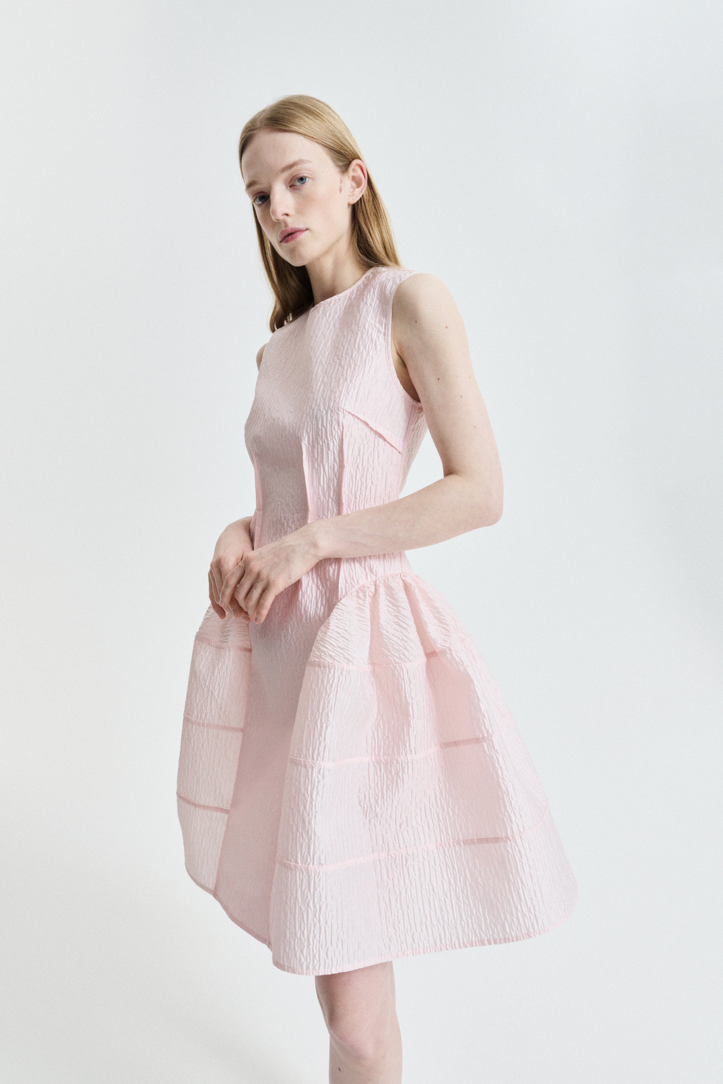 CBCLAUDIE | DRESS STRIA MATELASSÉ LIGHT PINK