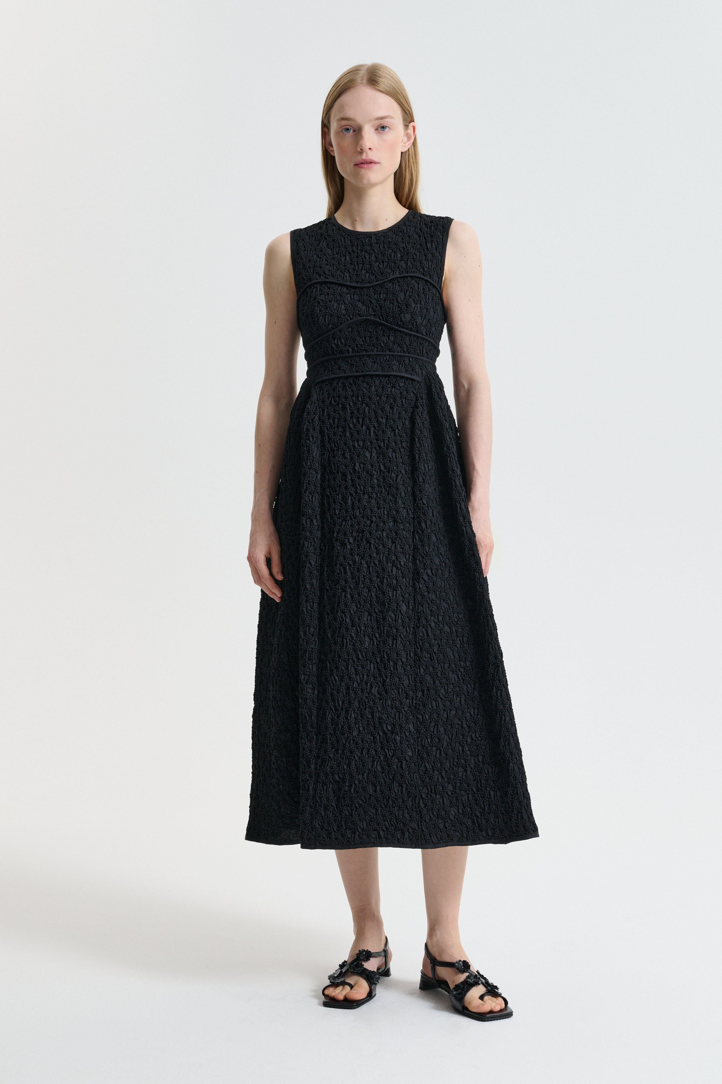 CBDORINA SUN | DRESS FLEUR COTTON SMOCK BLACK