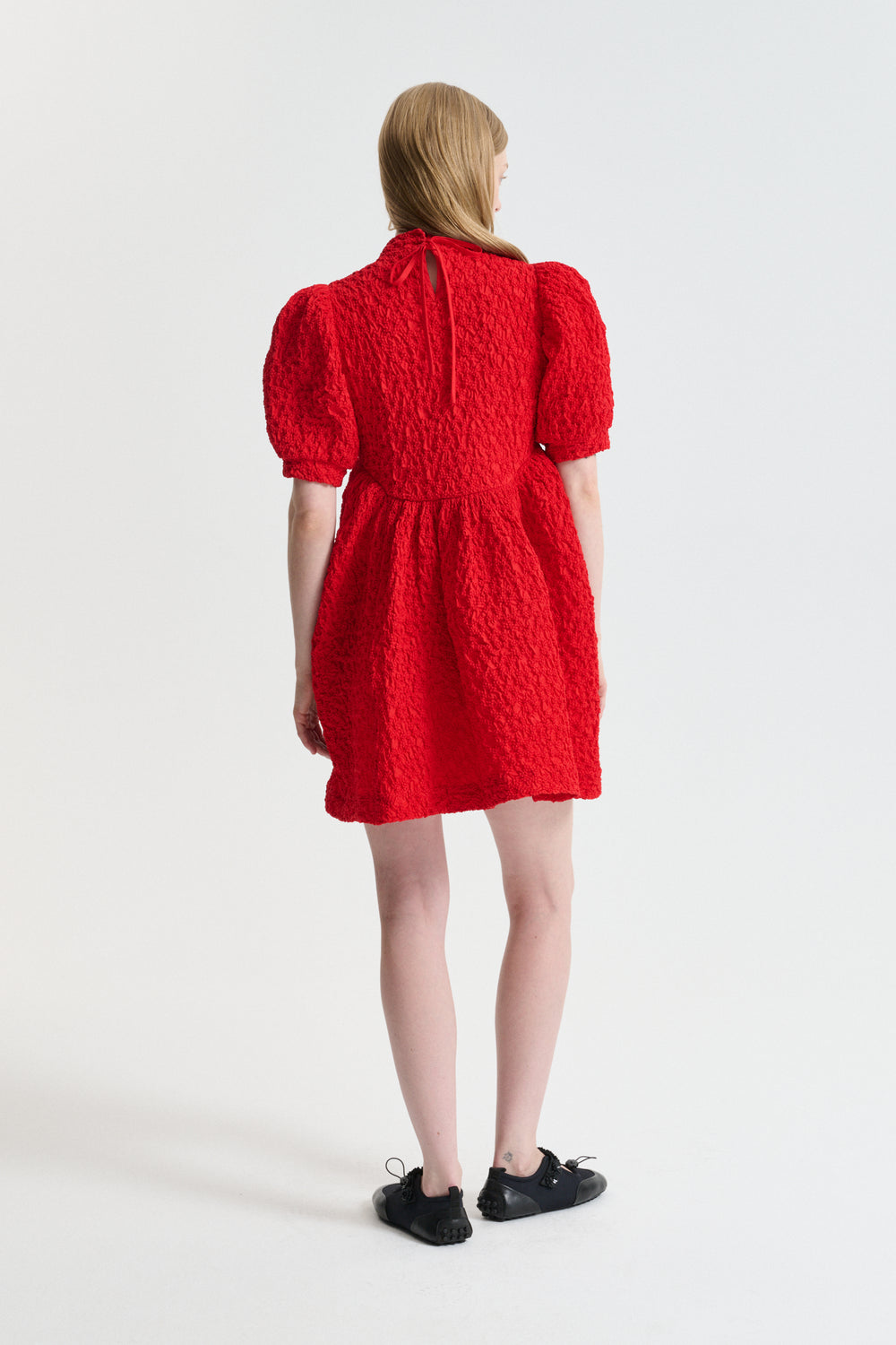 CBDUMAS | DRESS FLEUR COTTON SMOCK RED