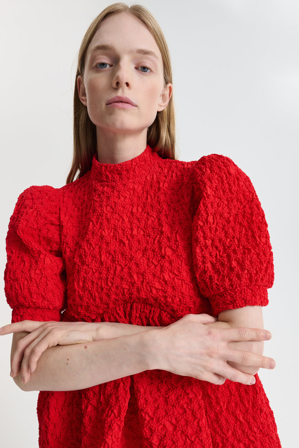 CBDUMAS | DRESS FLEUR COTTON SMOCK RED