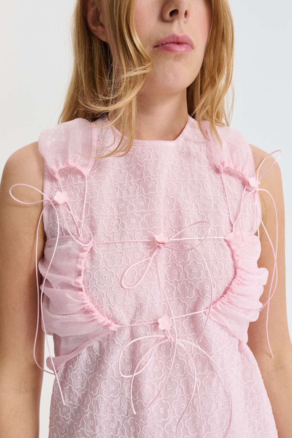 CBDEVIN | DRESS WINDFLOWER EMB BLUSH PINK