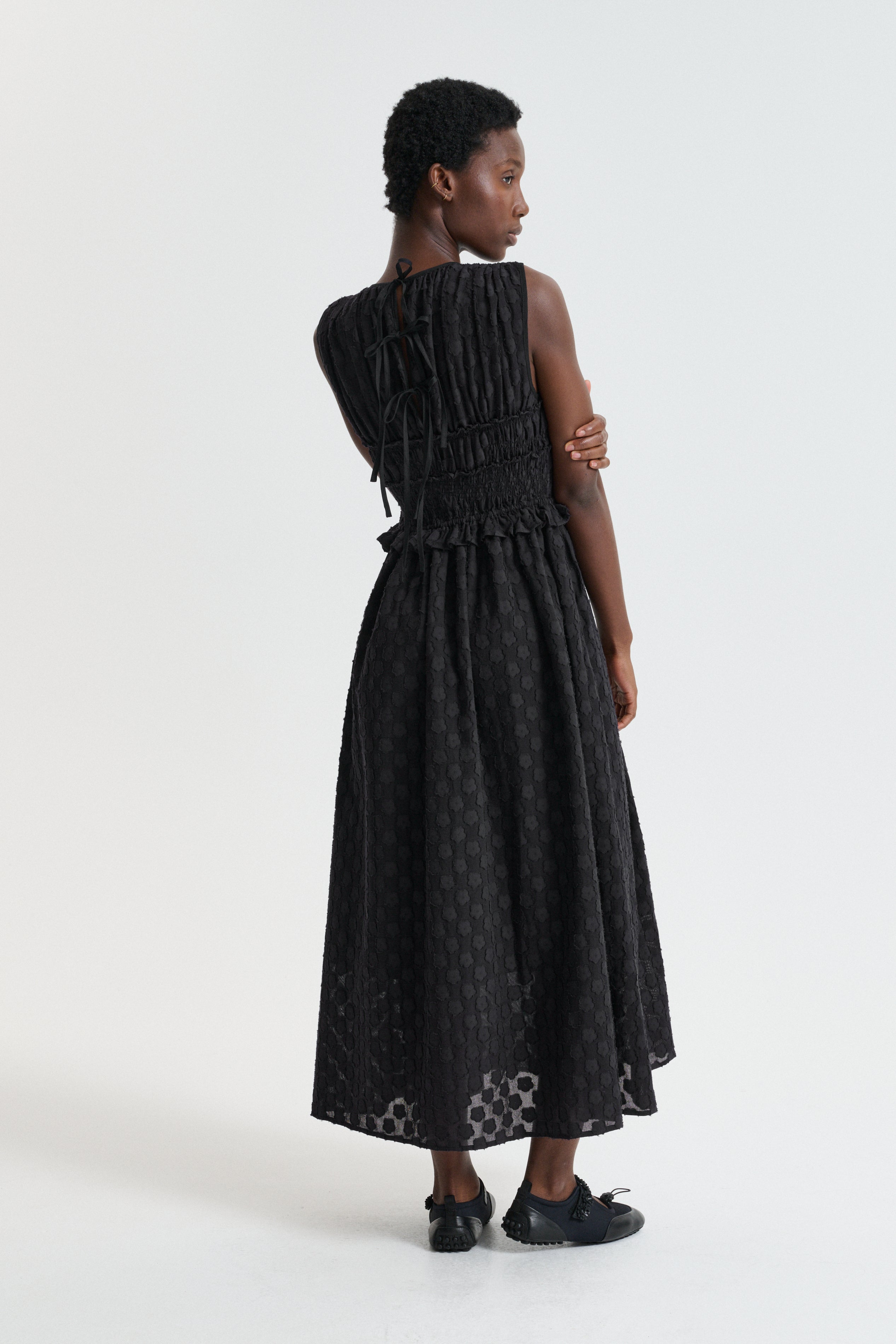 CBDINAH | DRESS FLEUR FIL-COUPÉ BLACK