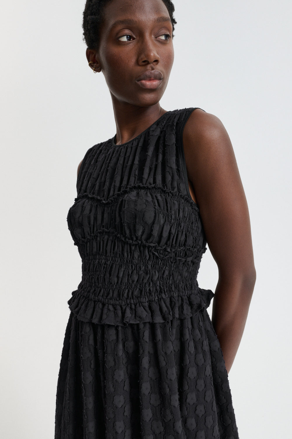 CBDINAH | DRESS FLEUR FIL-COUPÉ BLACK