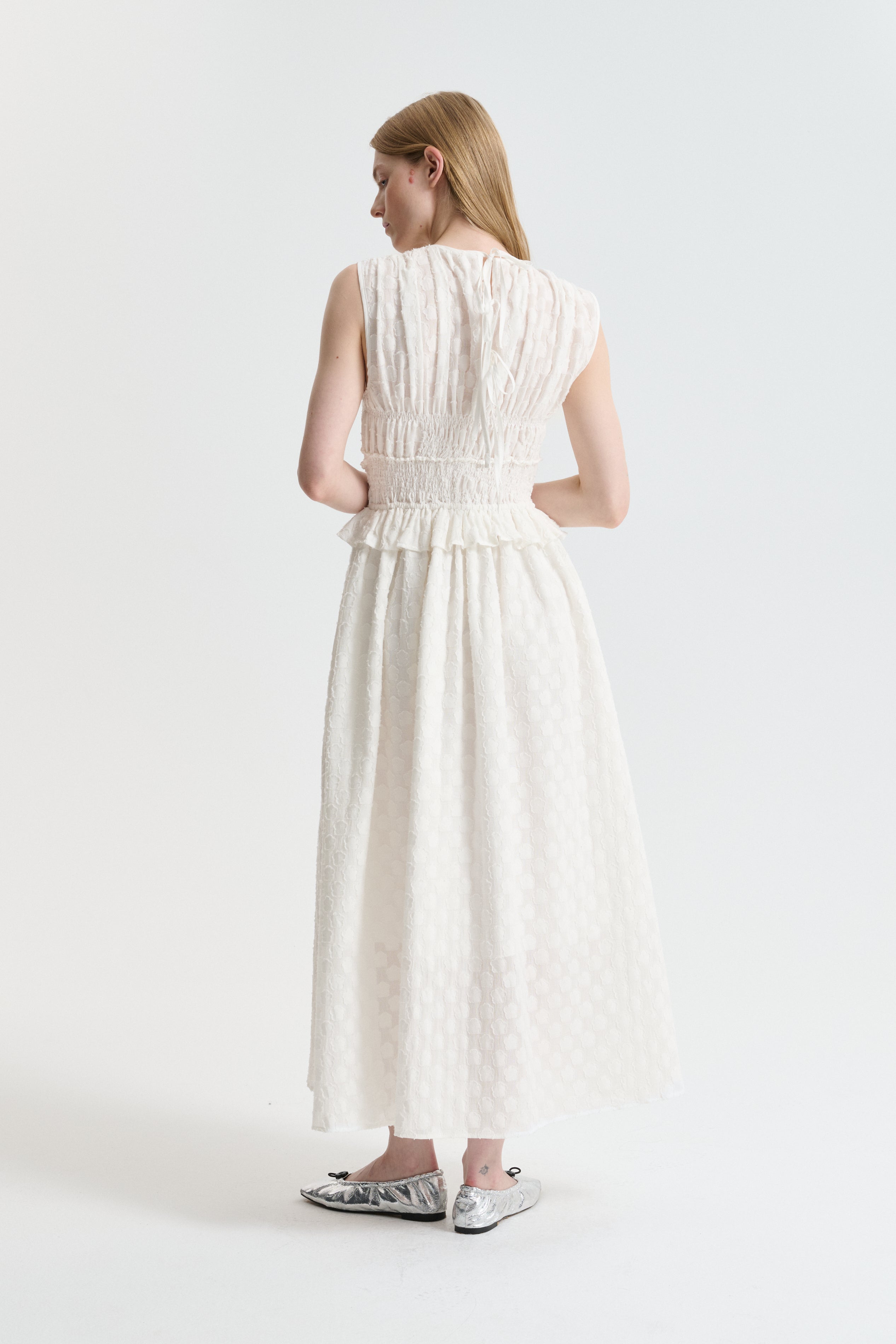 CBDINAH | DRESS FLEUR FIL-COUPÉ WHITE
