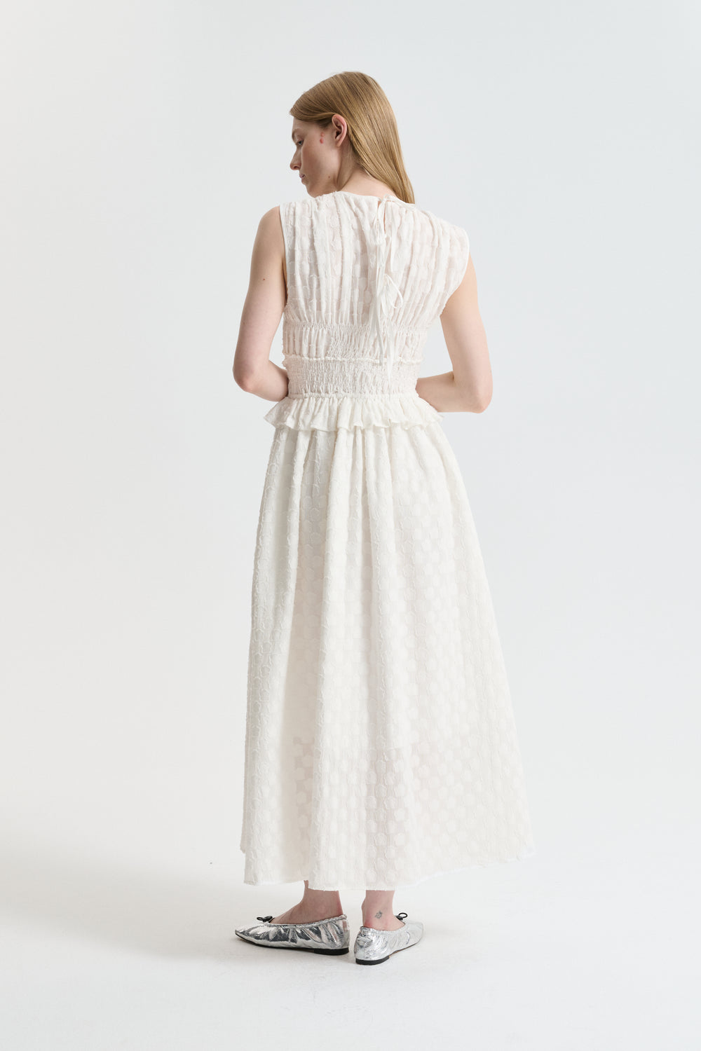 CBDINAH | DRESS FLEUR FIL-COUPÉ WHITE