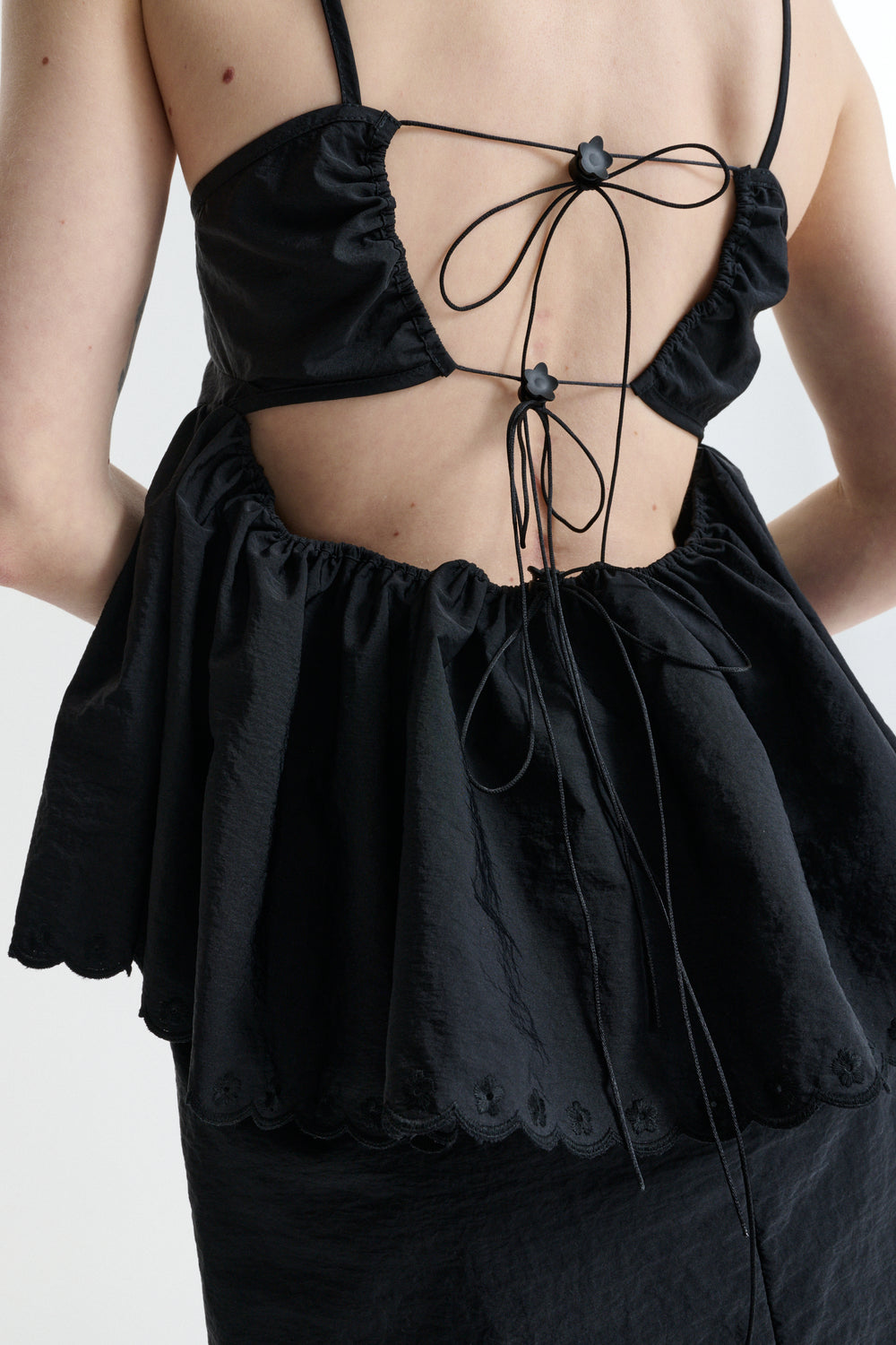 CBSELENA | TOP EMBROIDERED TAFFETA BLACK