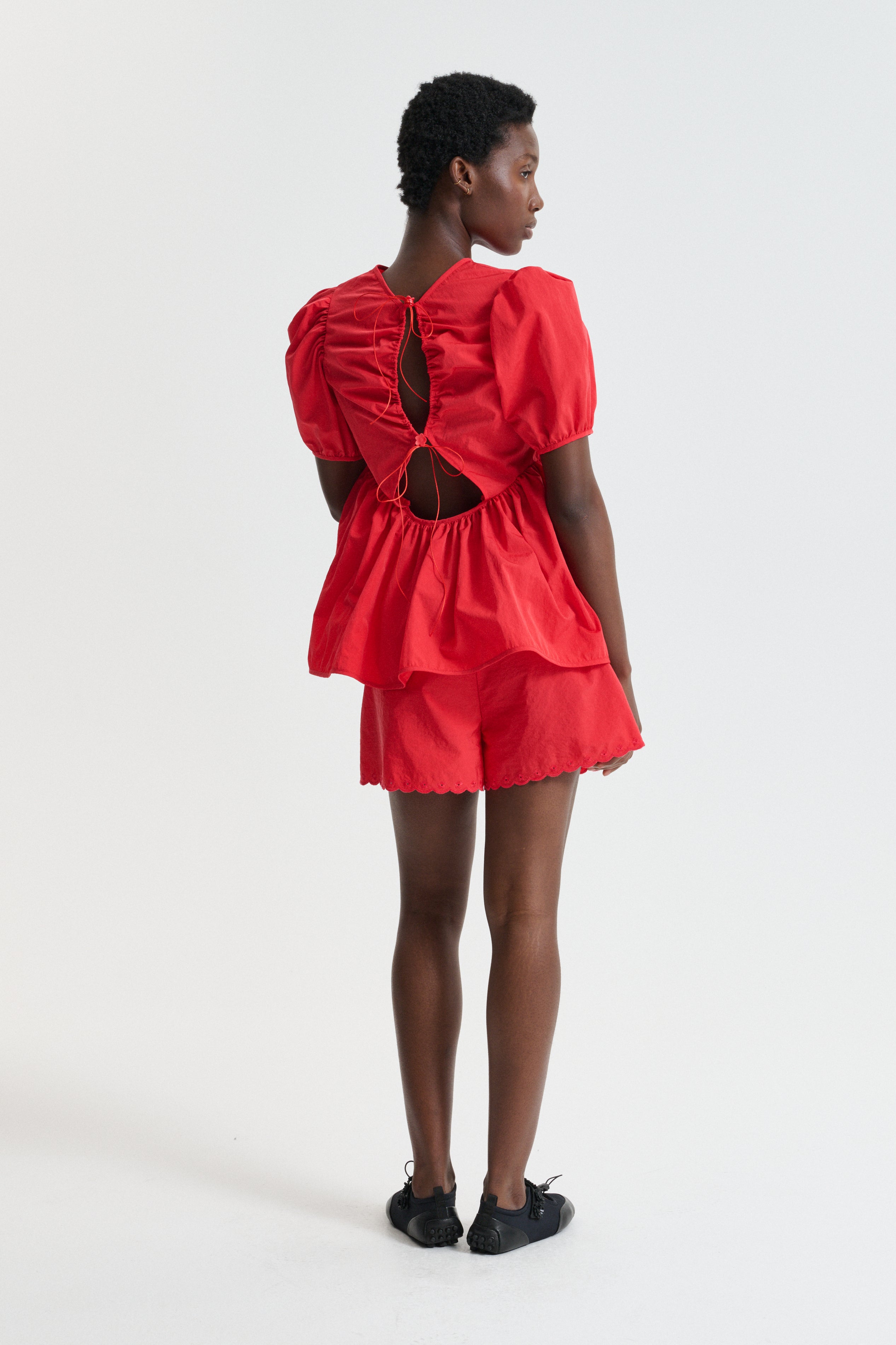 CBDARLA | TOP RECYCLED TAFFETA RED