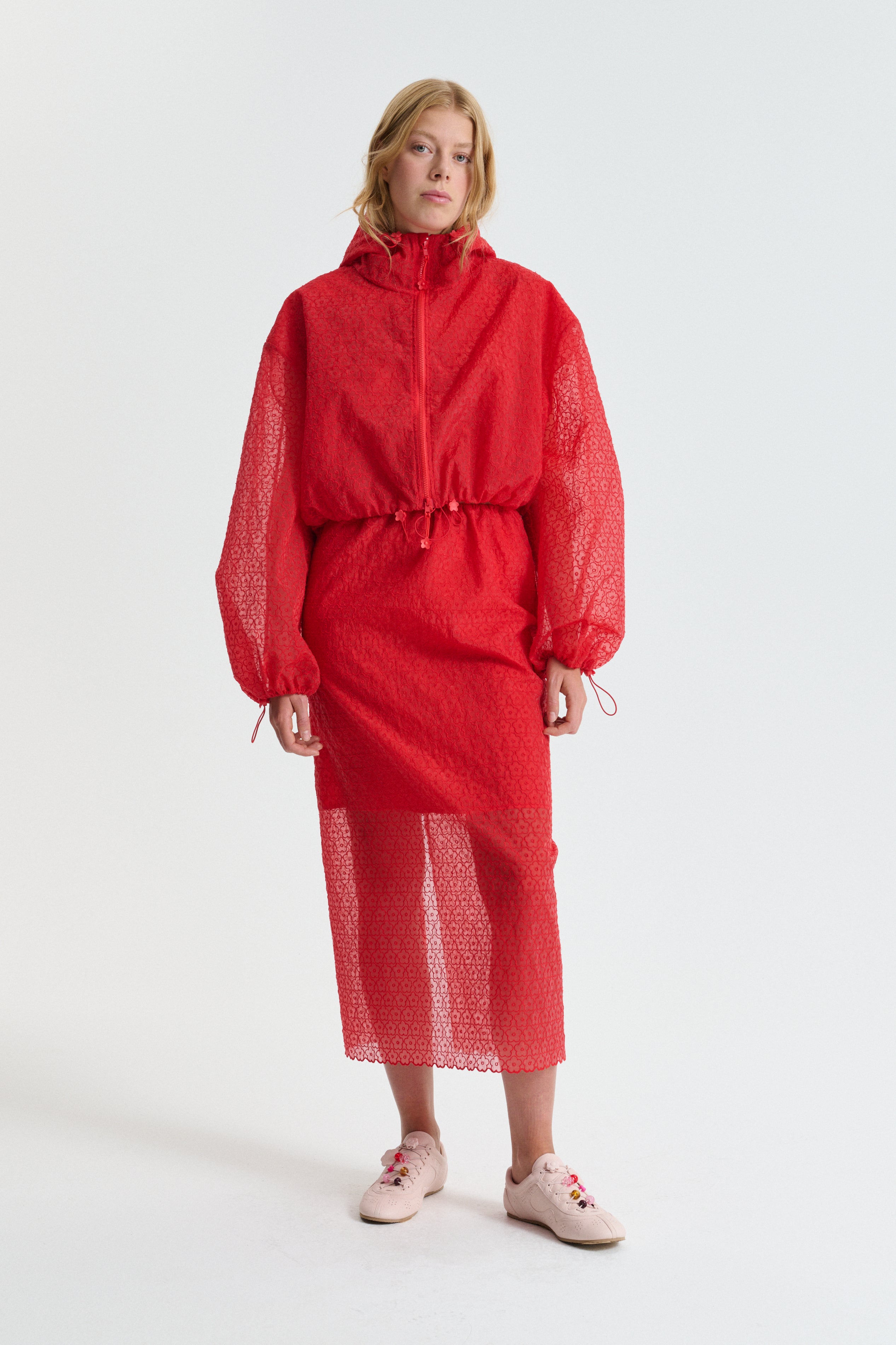 CBAISHA | BLOUSON JACKET WINDFLOWER EMB RED