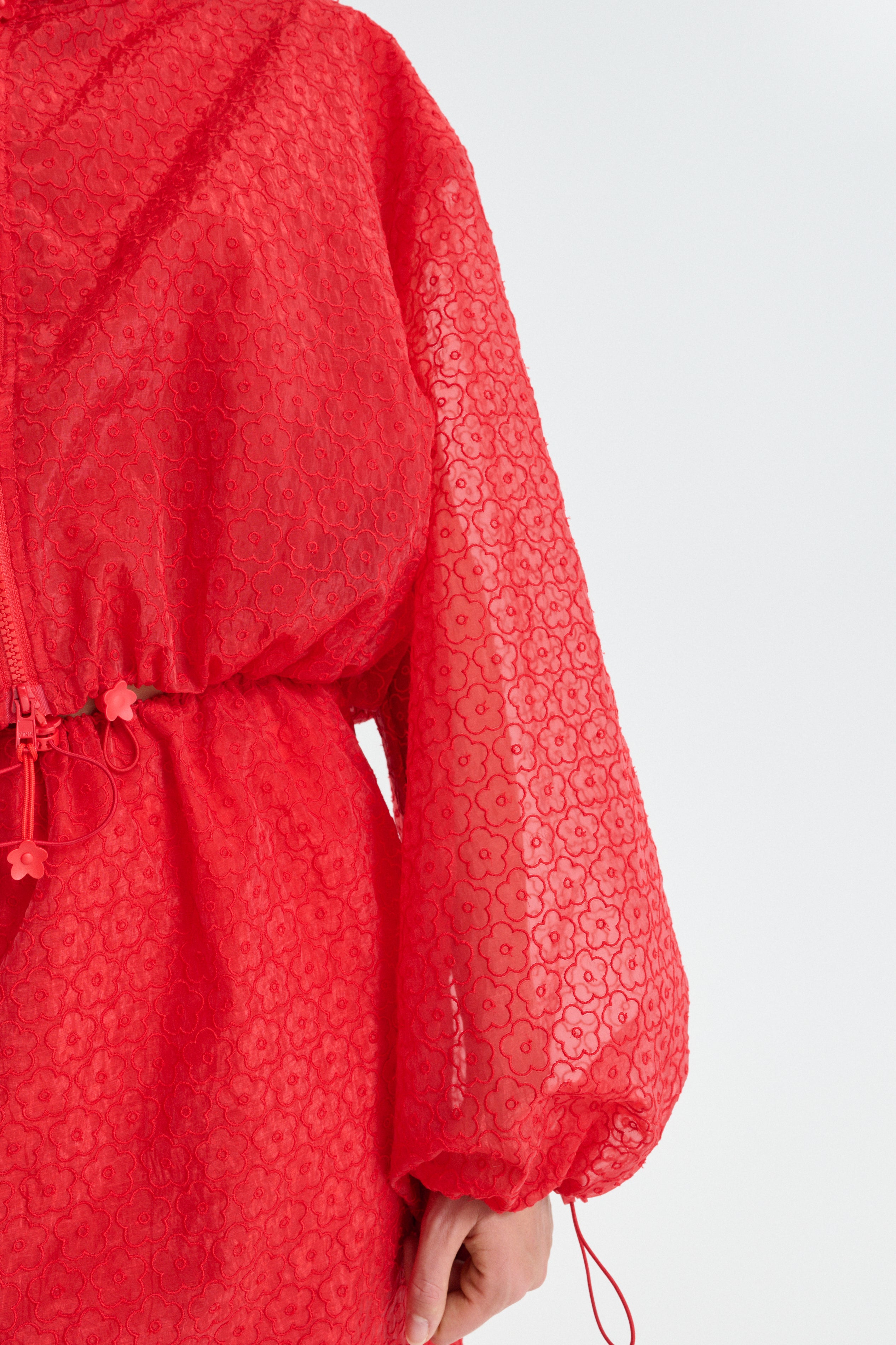 CBAISHA | BLOUSON JACKET WINDFLOWER EMB RED