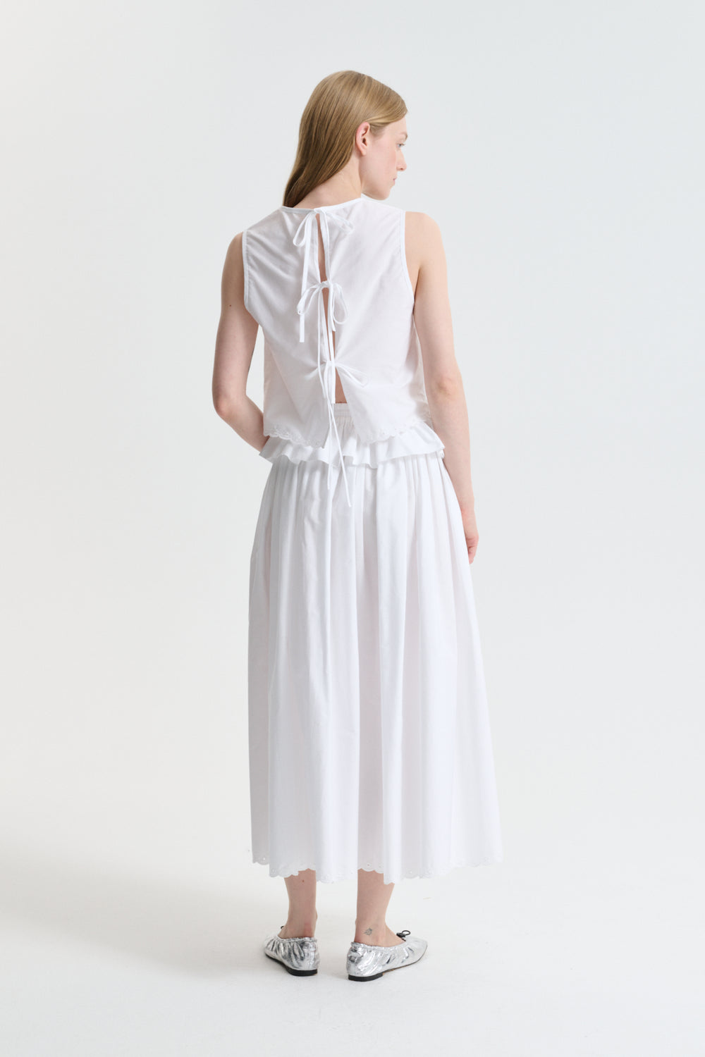 CBDALIA | SKIRT BRODERIE ANGLAISE WHITE
