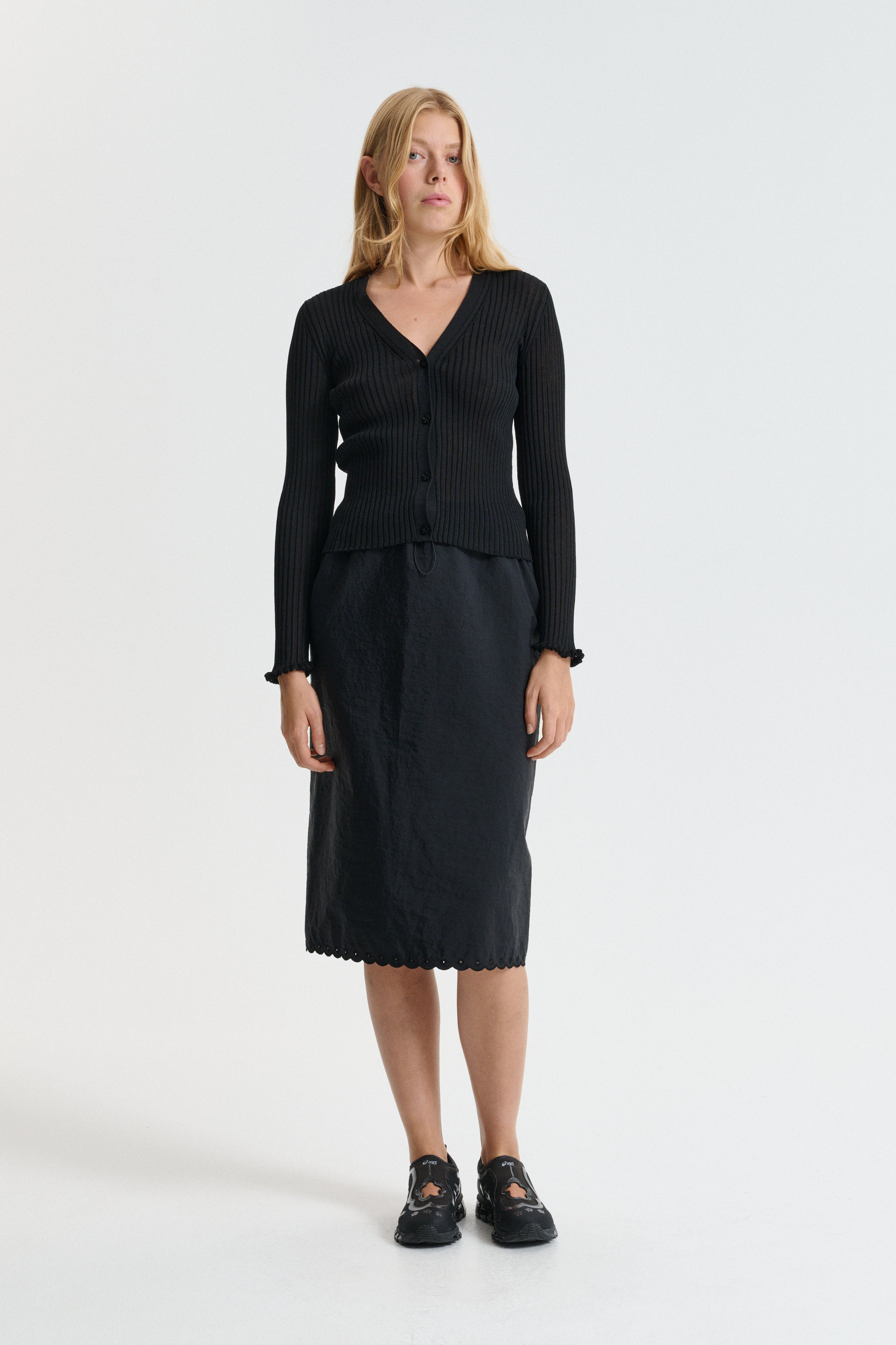 CBBRIA | SKIRT EMBROIDERED TAFFETA BLACK