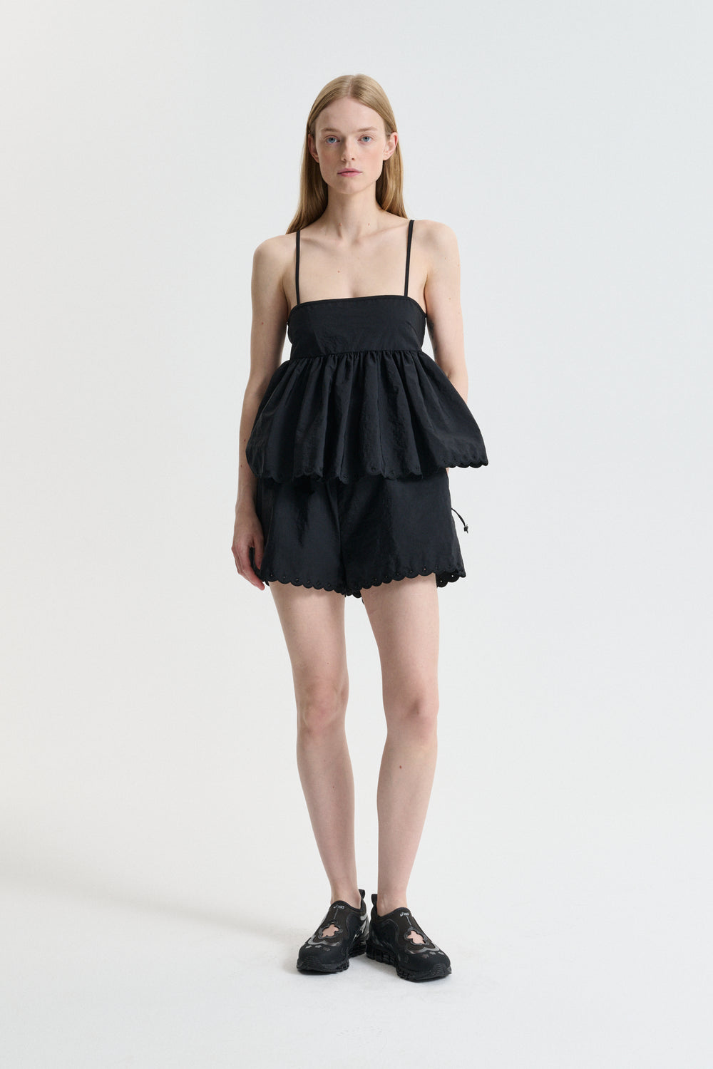 CBBLOSSOM | SHORTS EMBROIDERED TAFFETA BLACK