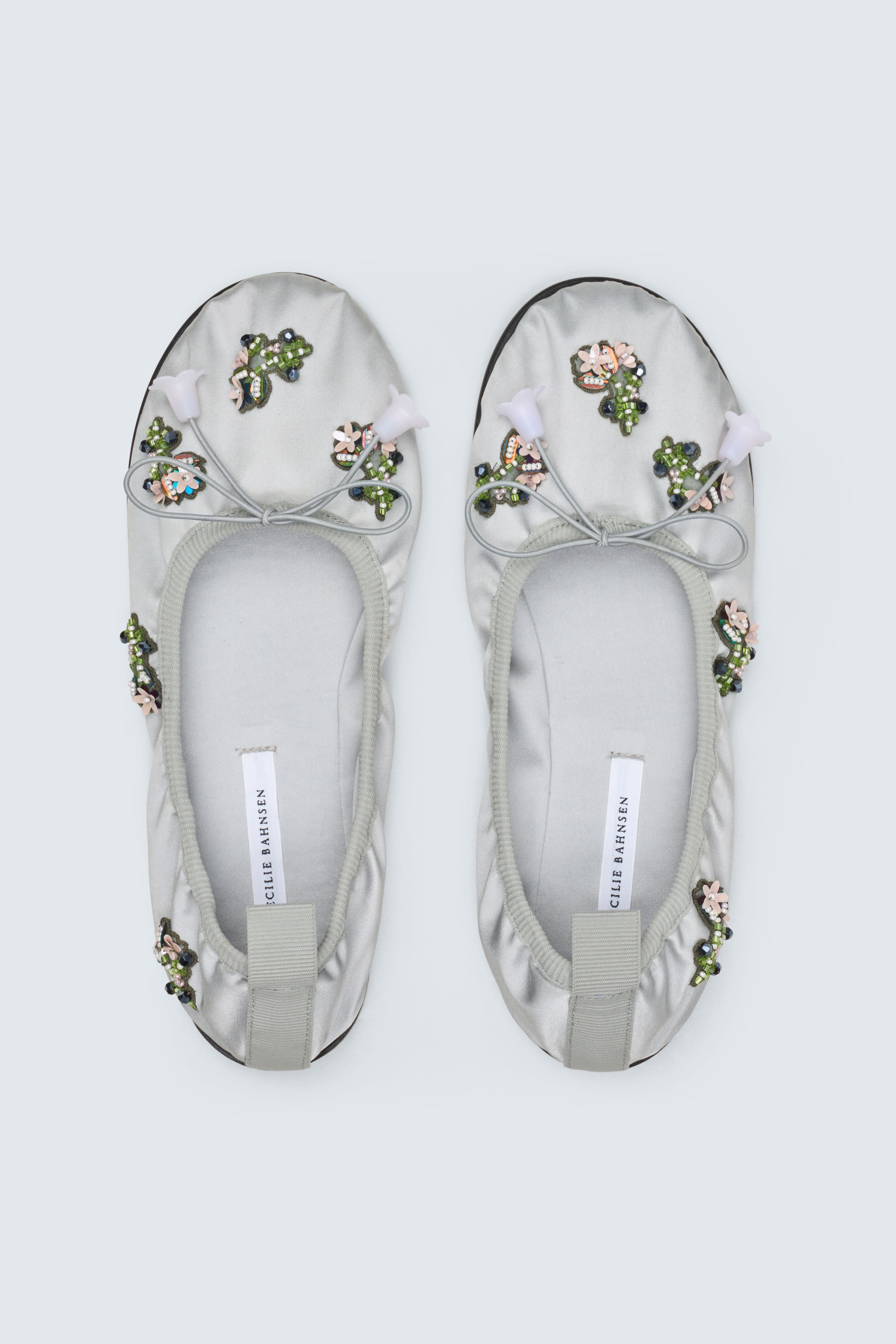CBGRIELLE | BALLERINA BEADED SATIN SILVER GREY