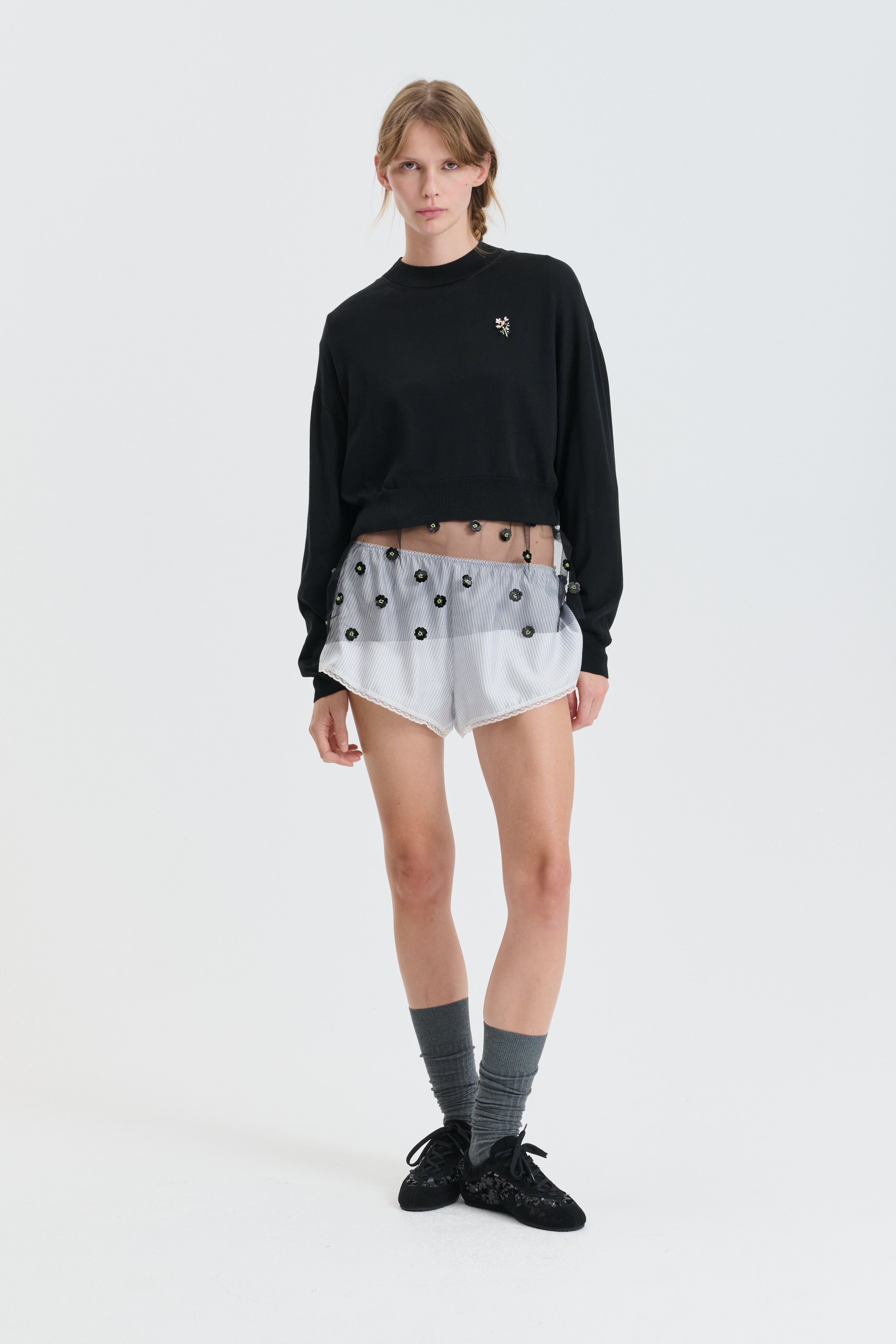 CBGUNVOR | TOP DAINTY SILK KNIT BLACK