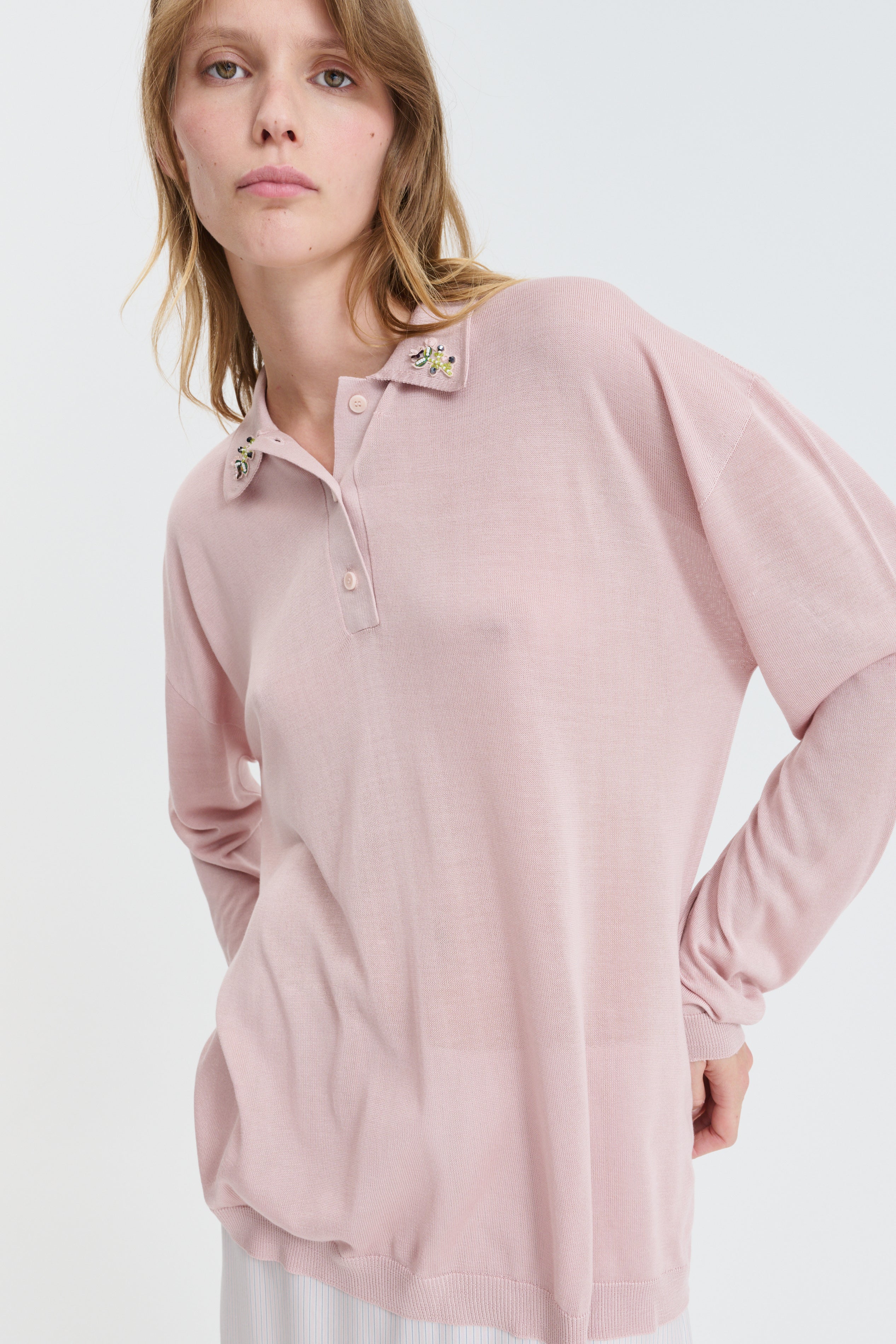 CBGAELLE | PULLOVER DAINTY SILK KNIT LIGHT PINK