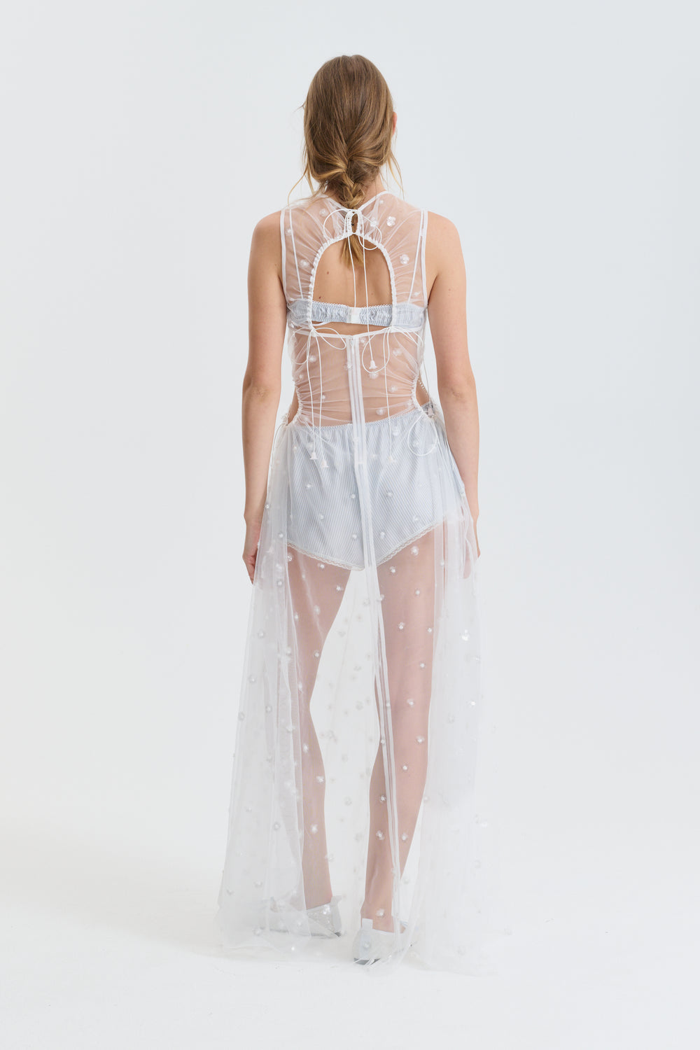 CBFANNETTE | GOWN SEQUIN BLOSSOM TULLE CLEAR