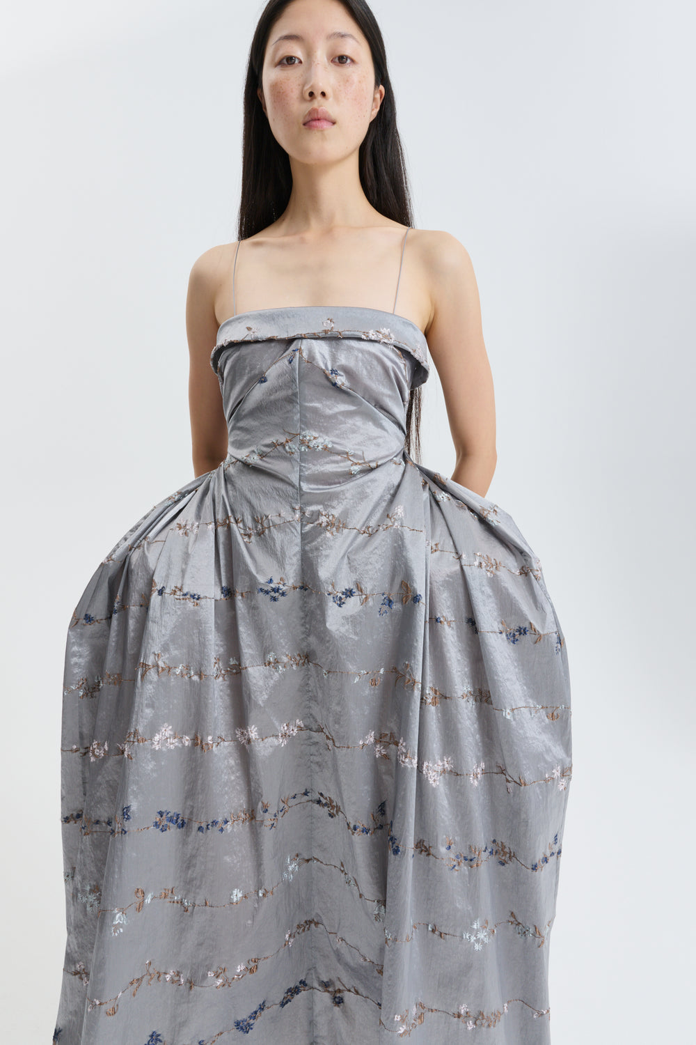 CBGRACIELA | GOWN DAINTY JACQUARD GREY MULTI