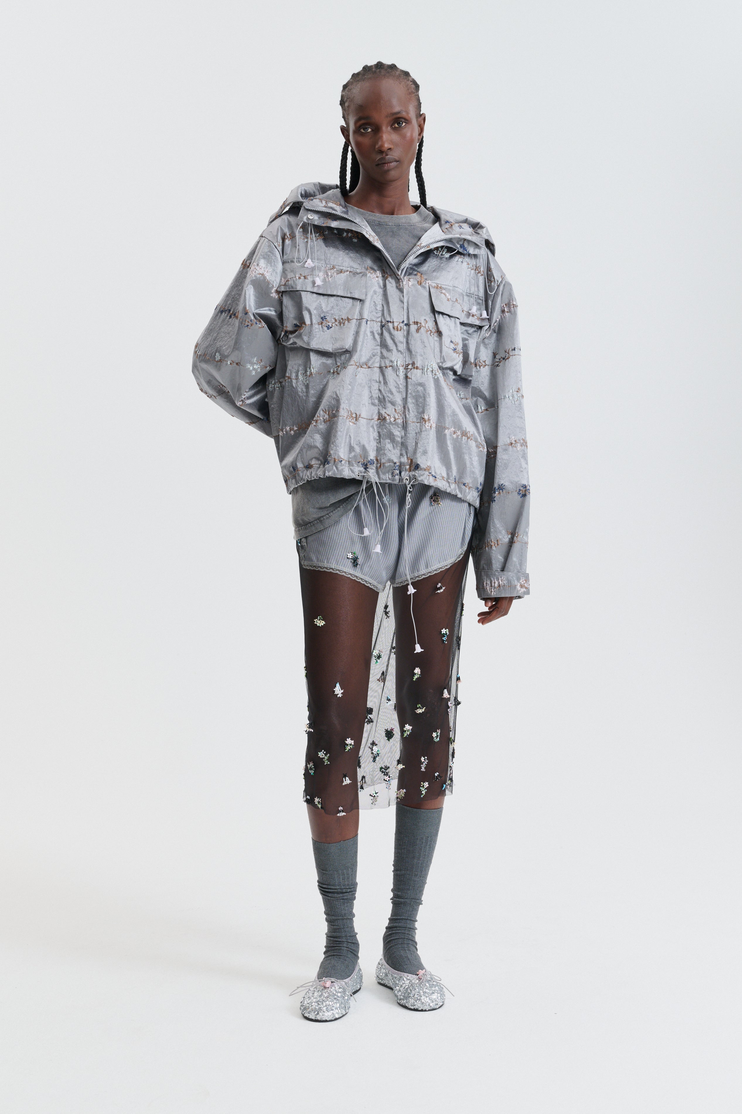 CBGERTIE | JACKET DAINTY JACQUARD GREY MULTI