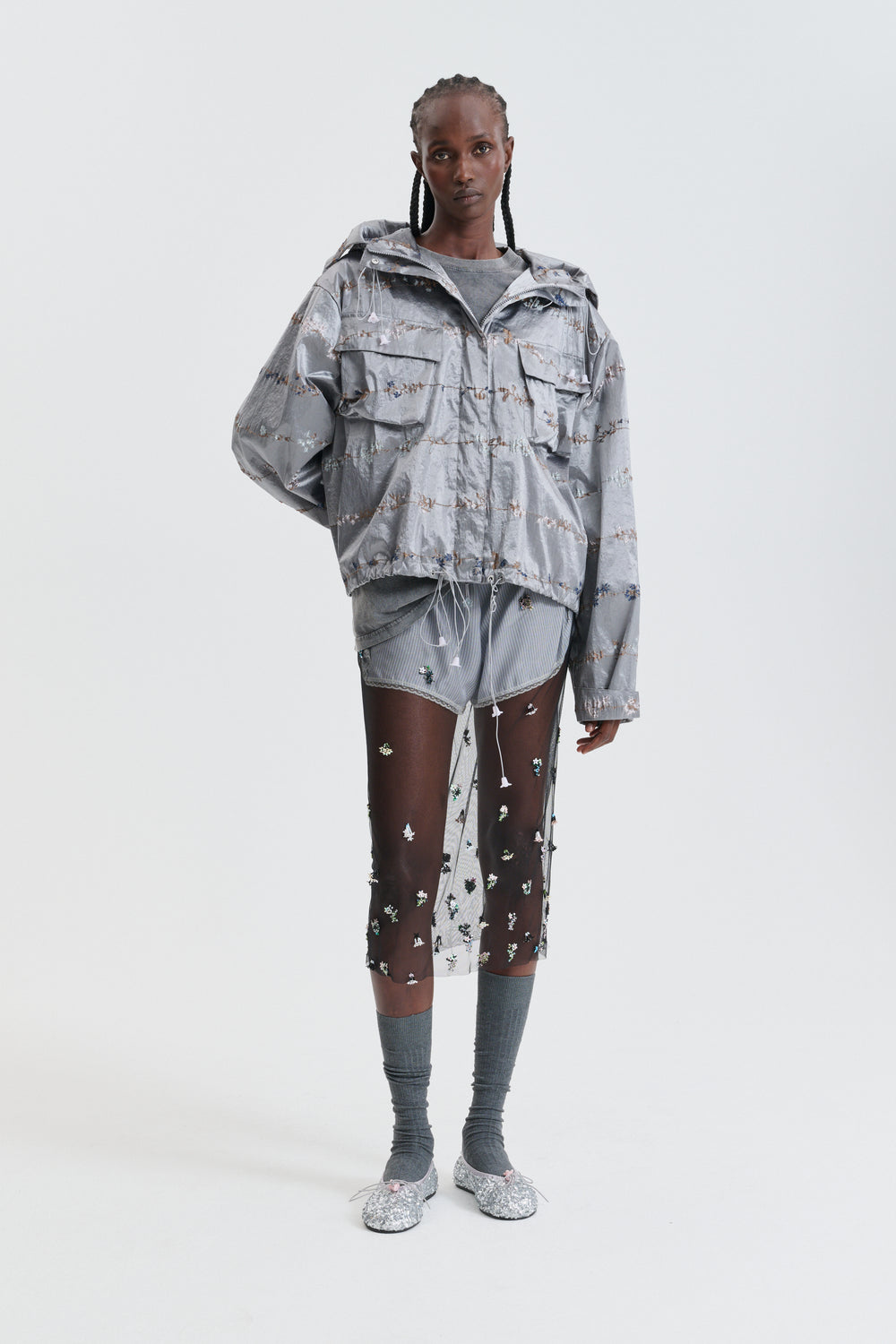 CBGERTIE | JACKET DAINTY JACQUARD GREY MULTI