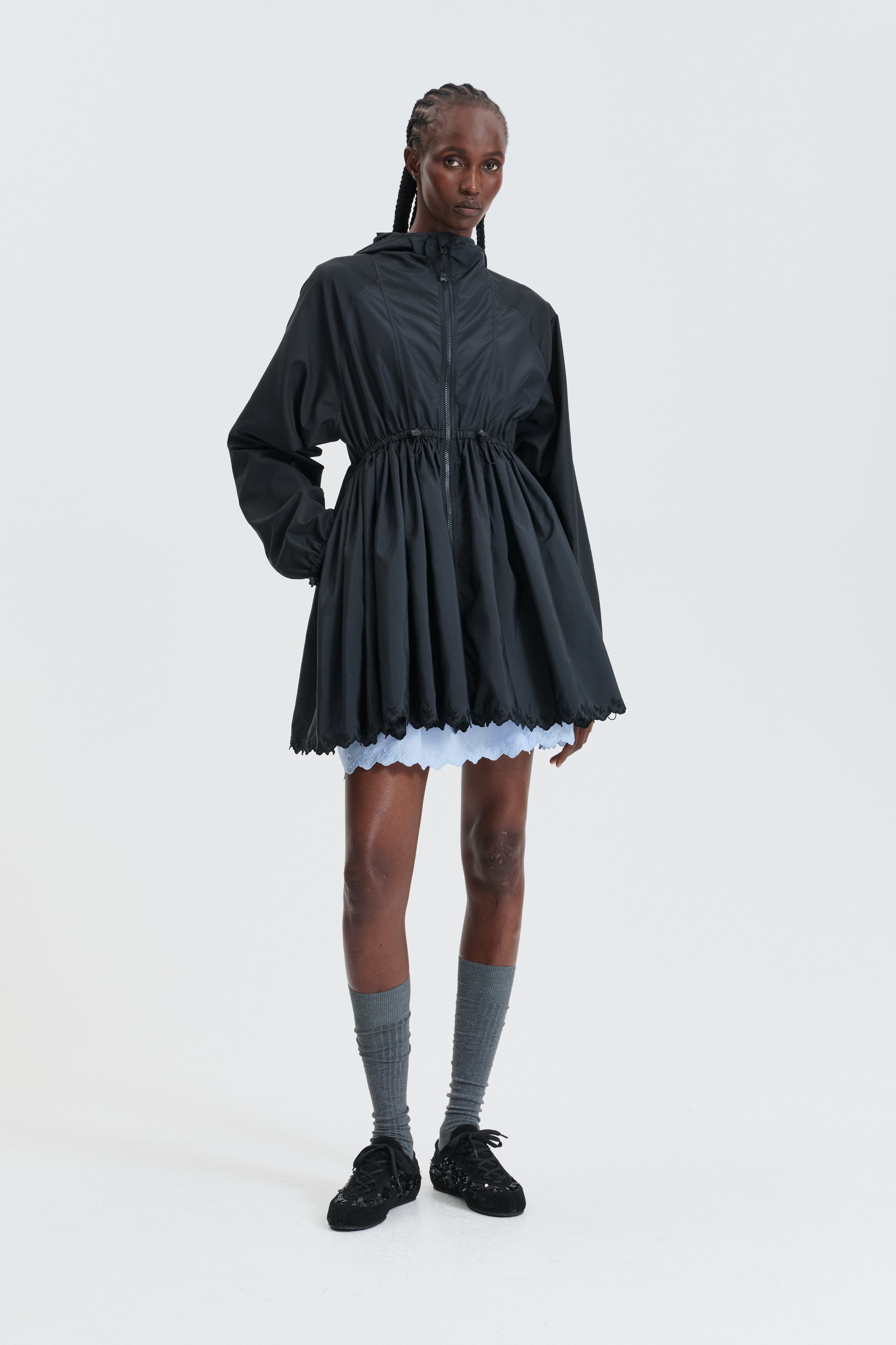 CBGABRIELE | JACKET EMBROIDERED FAILLE BLACK