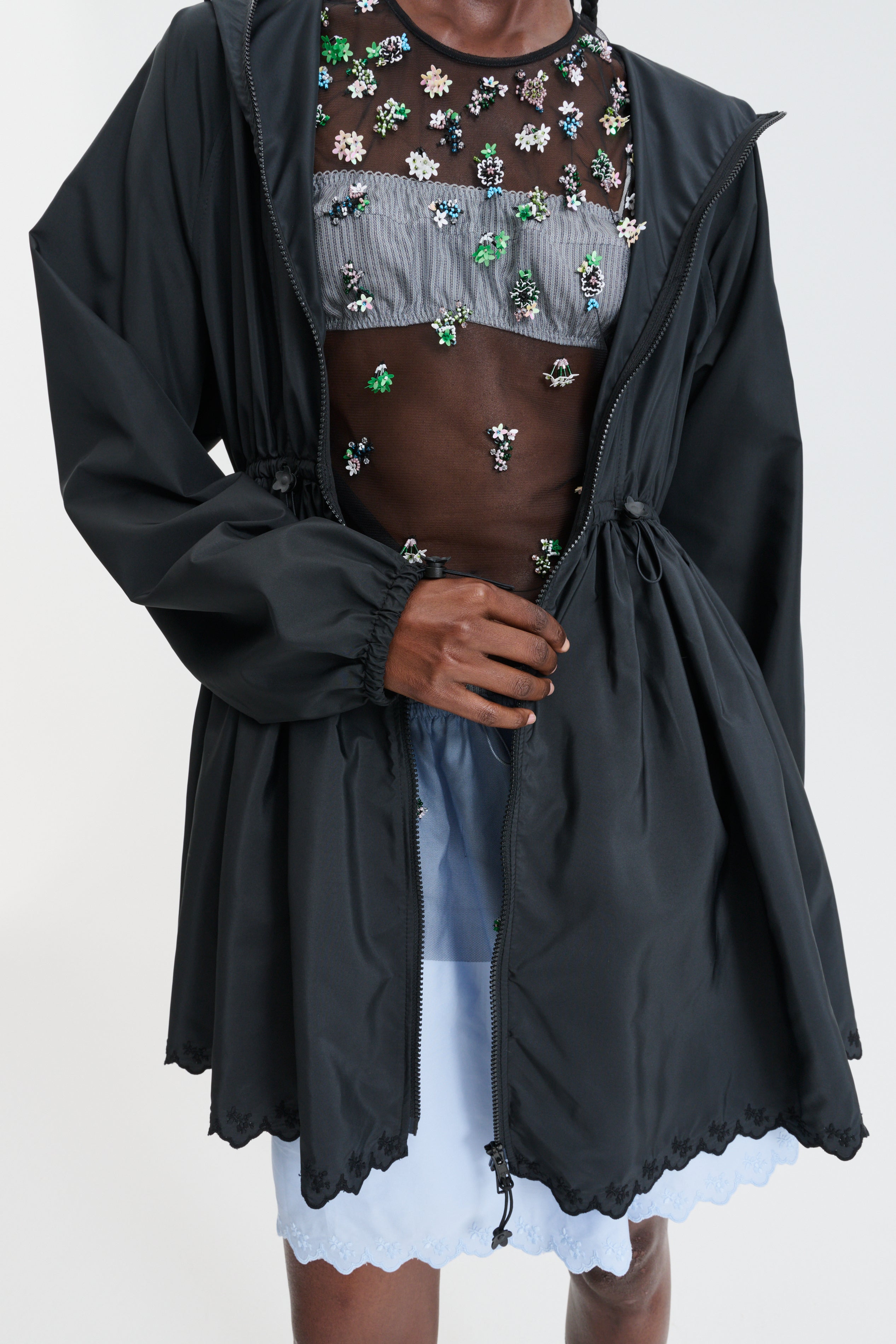 CBGABRIELE | JACKET EMBROIDERED FAILLE BLACK