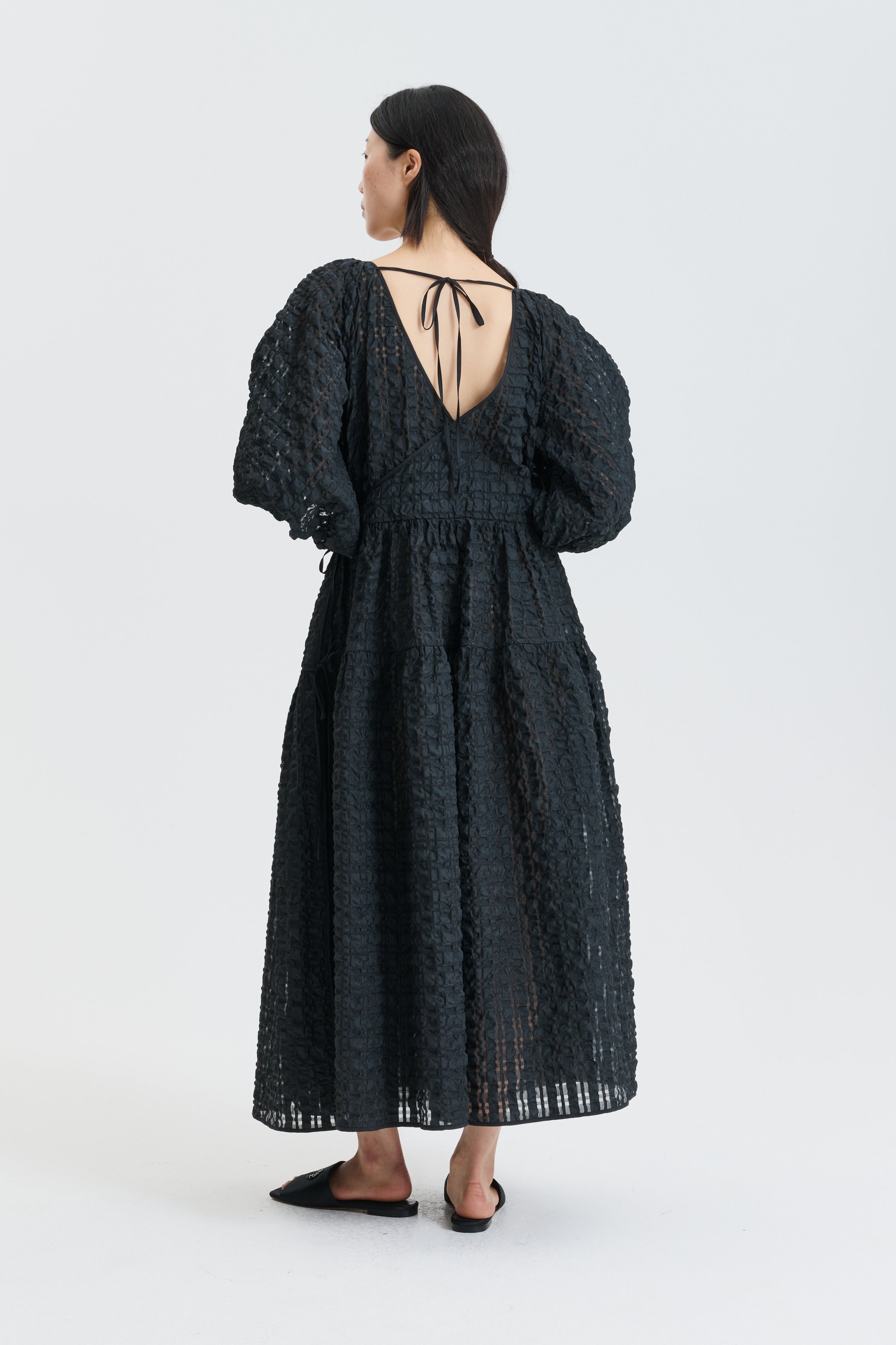 CBREGITZE | DRESS CHECK SEERSUCKER BLACK