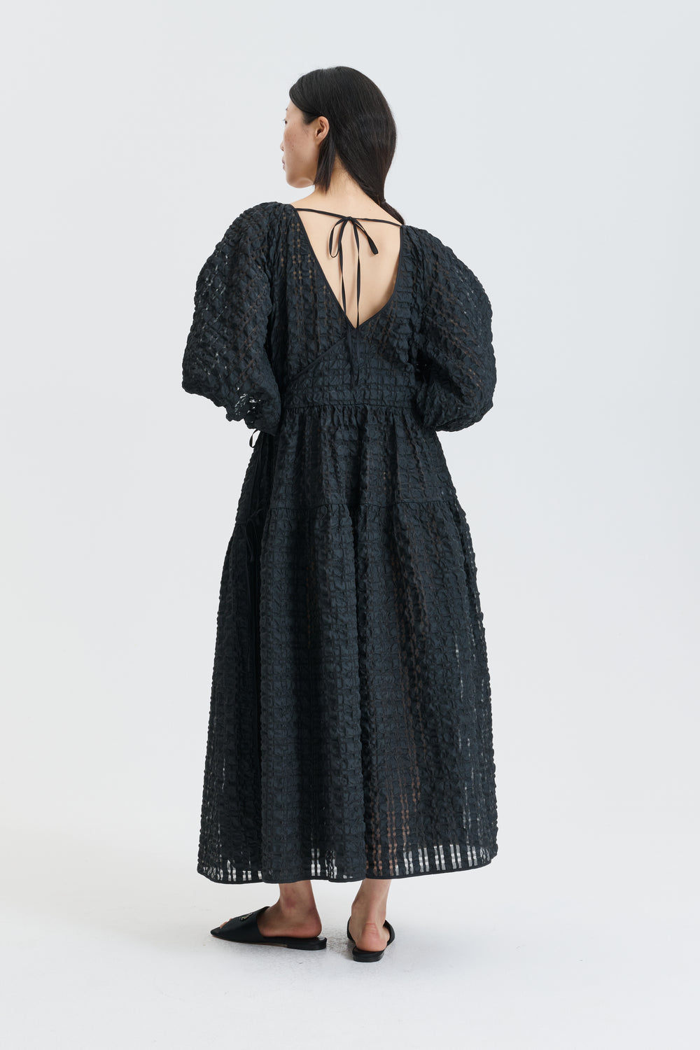 CBREGITZE | DRESS CHECK SEERSUCKER BLACK
