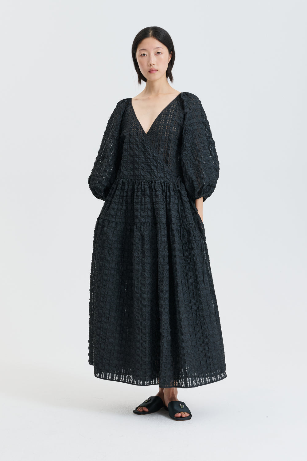 CBREGITZE | DRESS CHECK SEERSUCKER BLACK