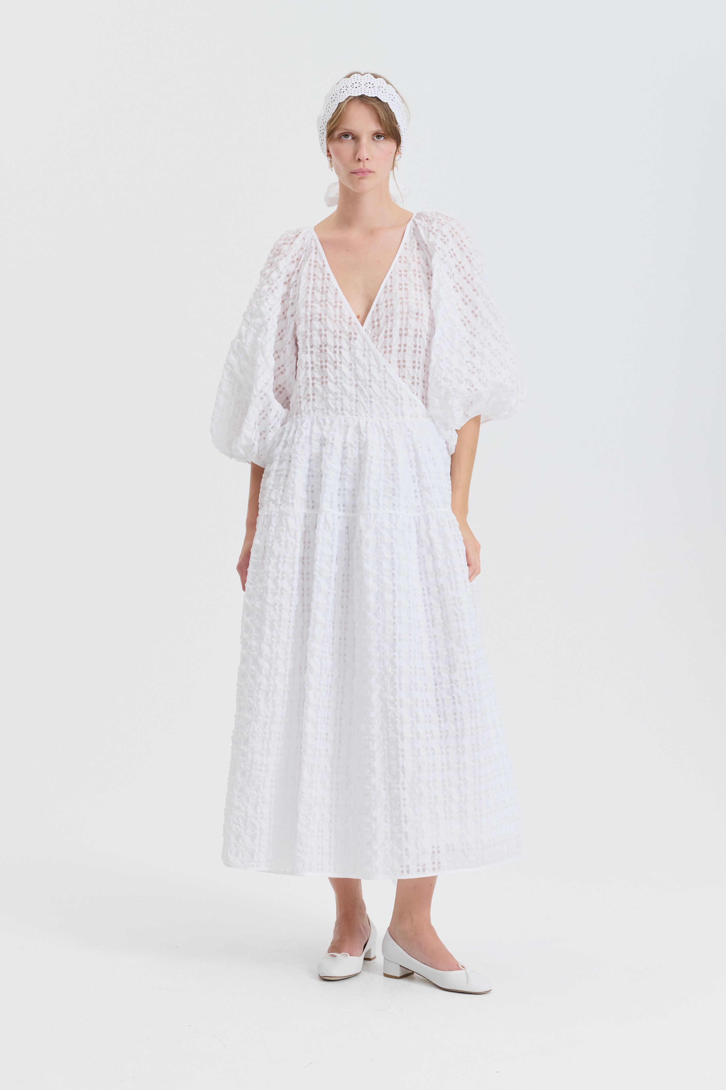 CBREGITZE | DRESS CHECK SEERSUCKER WHITE
