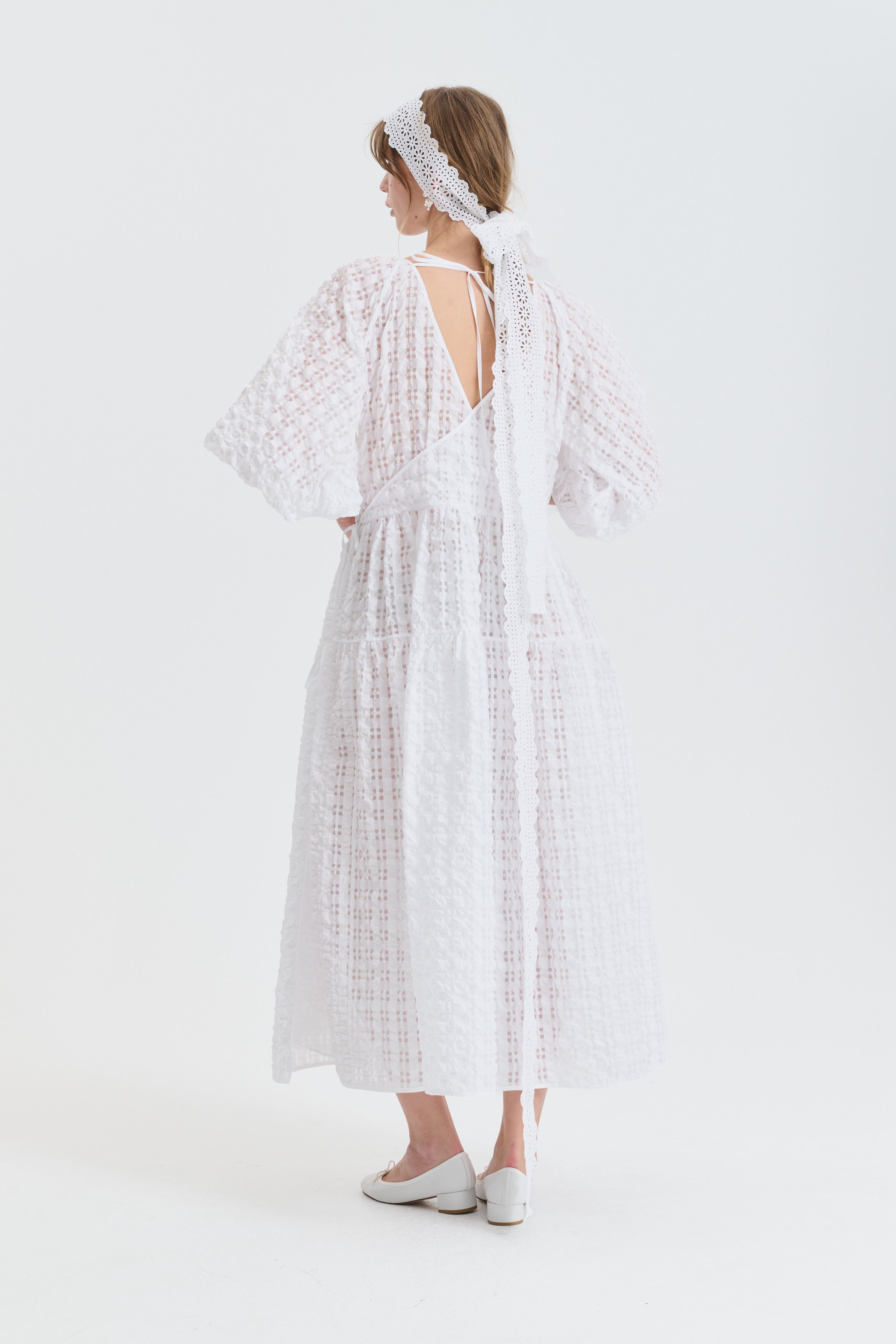 CBREGITZE | DRESS CHECK SEERSUCKER WHITE