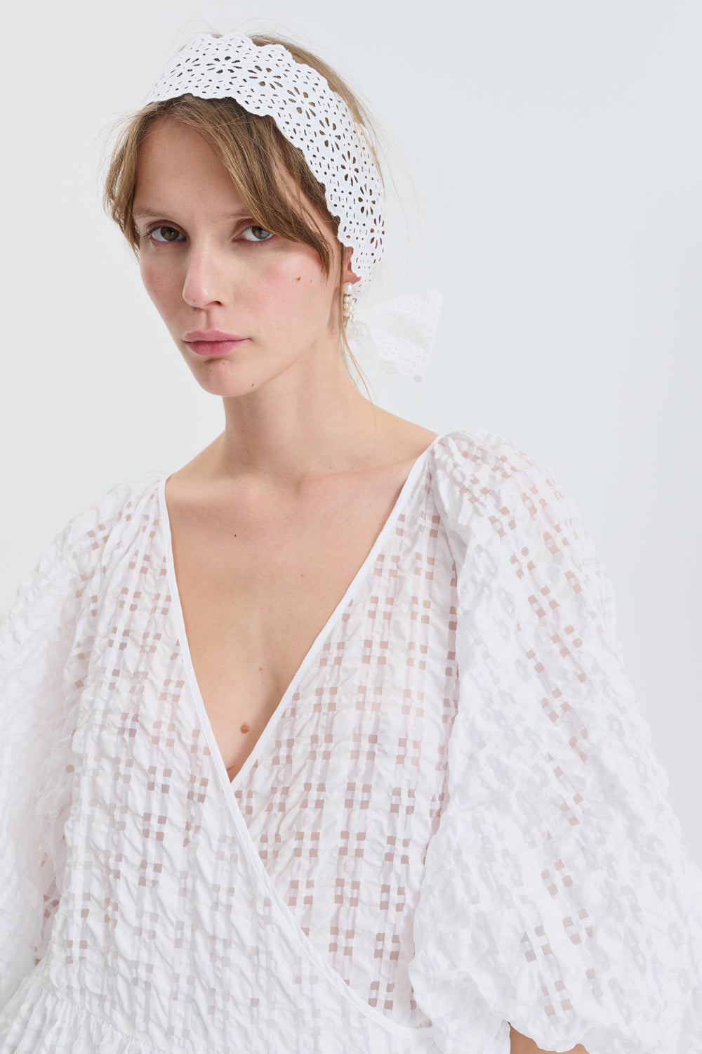 CBREGITZE | DRESS CHECK SEERSUCKER WHITE