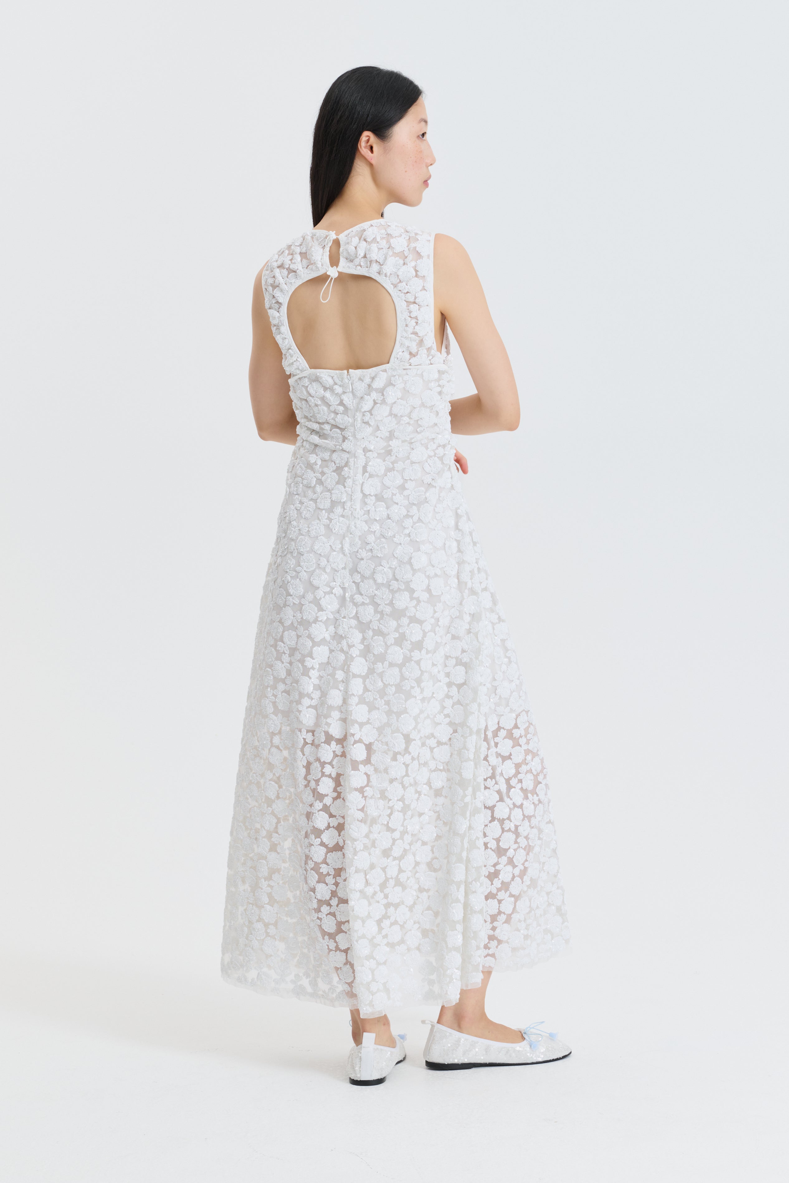 CBGAIA | GOWN LETITIA SEQUINS WHITE