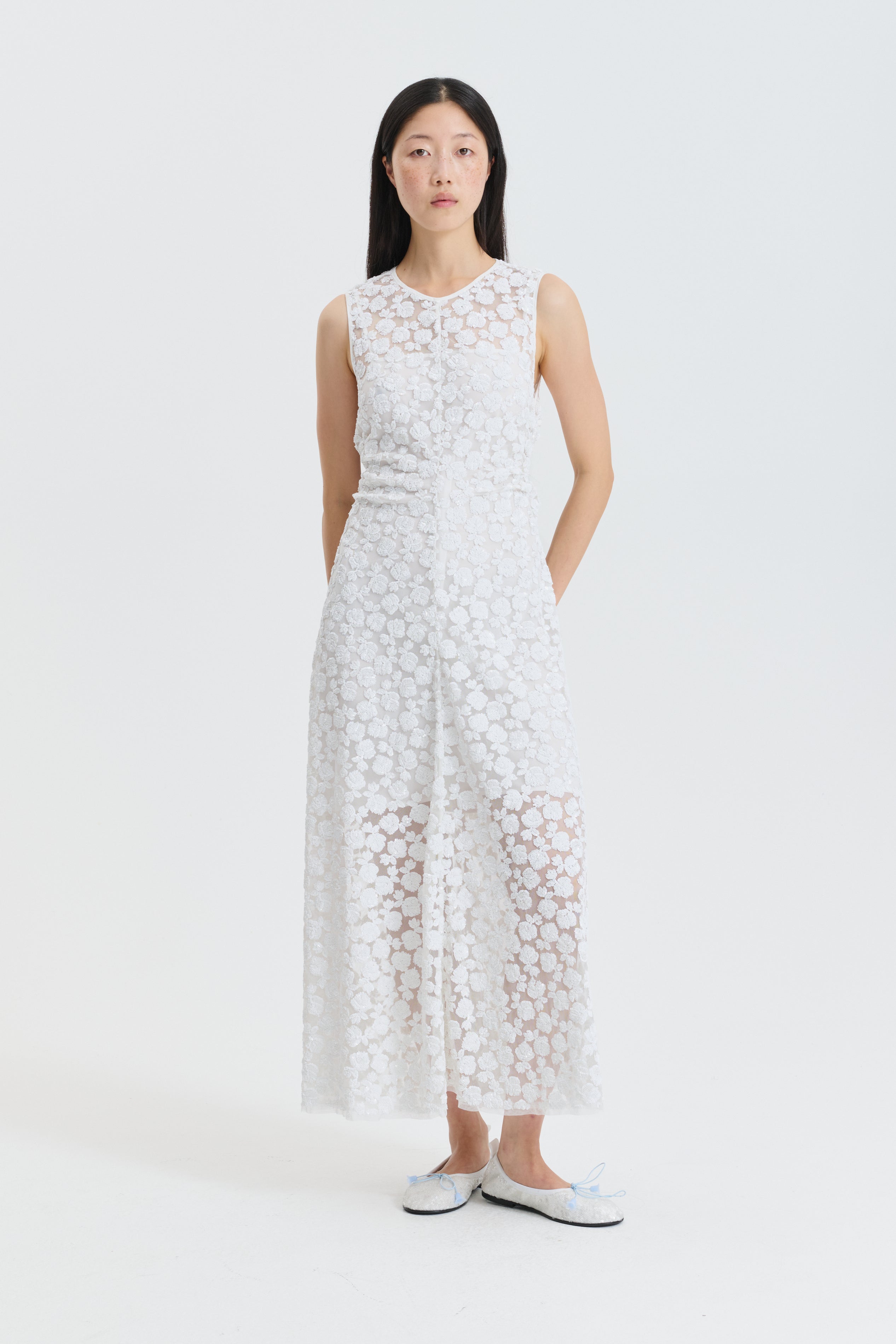 CBGAIA | GOWN LETITIA SEQUINS WHITE