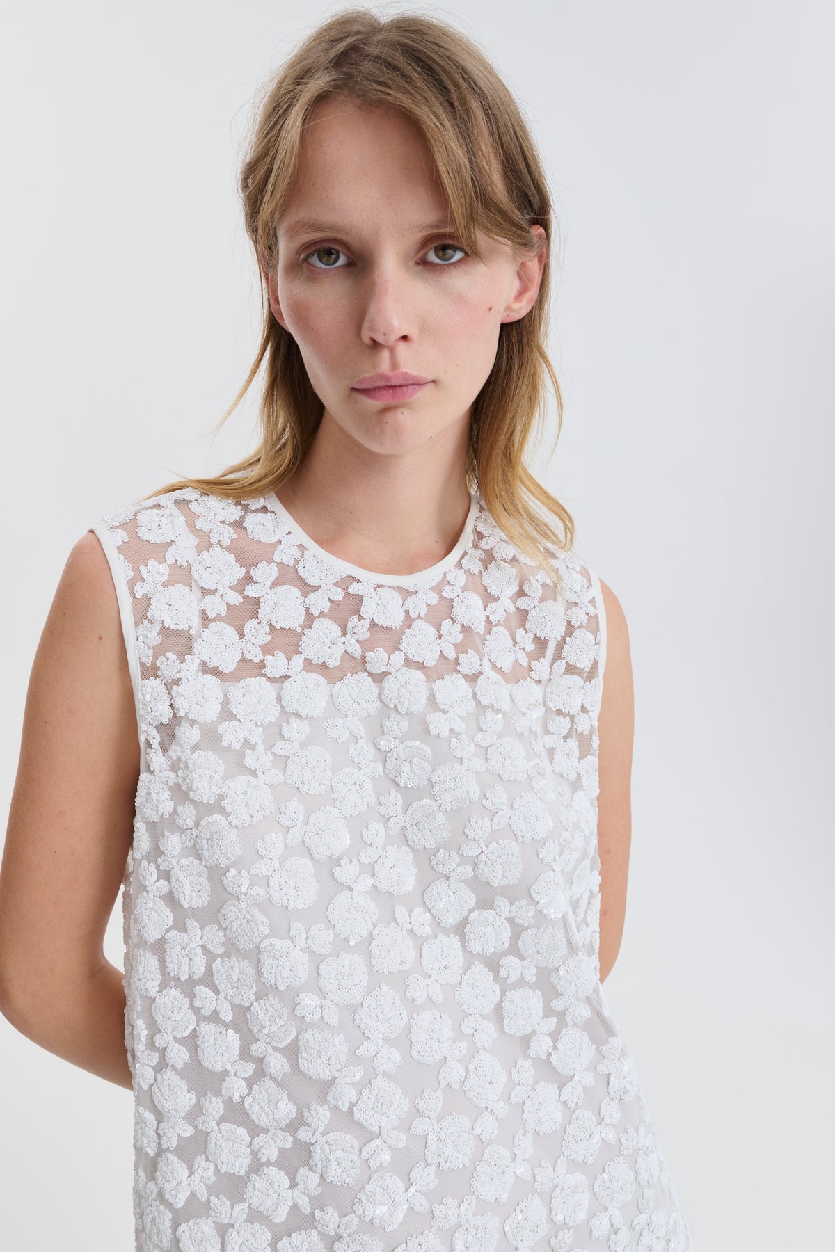 CBGRAYE | DRESS LETITIA SEQUINS WHITE