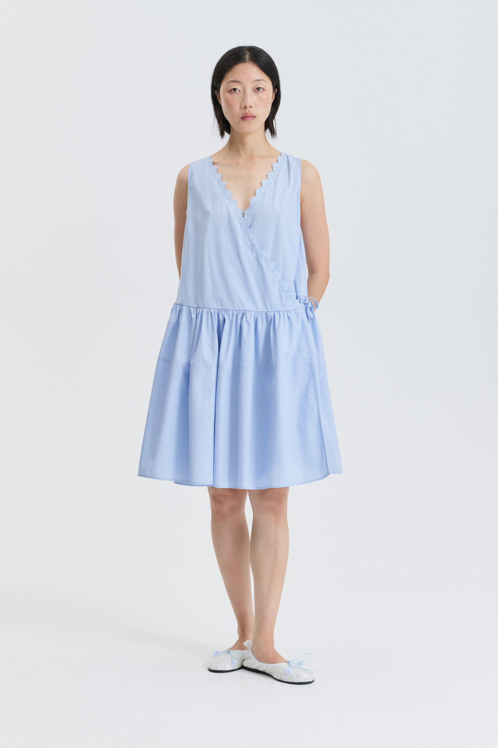 CBGEN | DRESS EMBROIDERED COTTON LIGHT BLUE