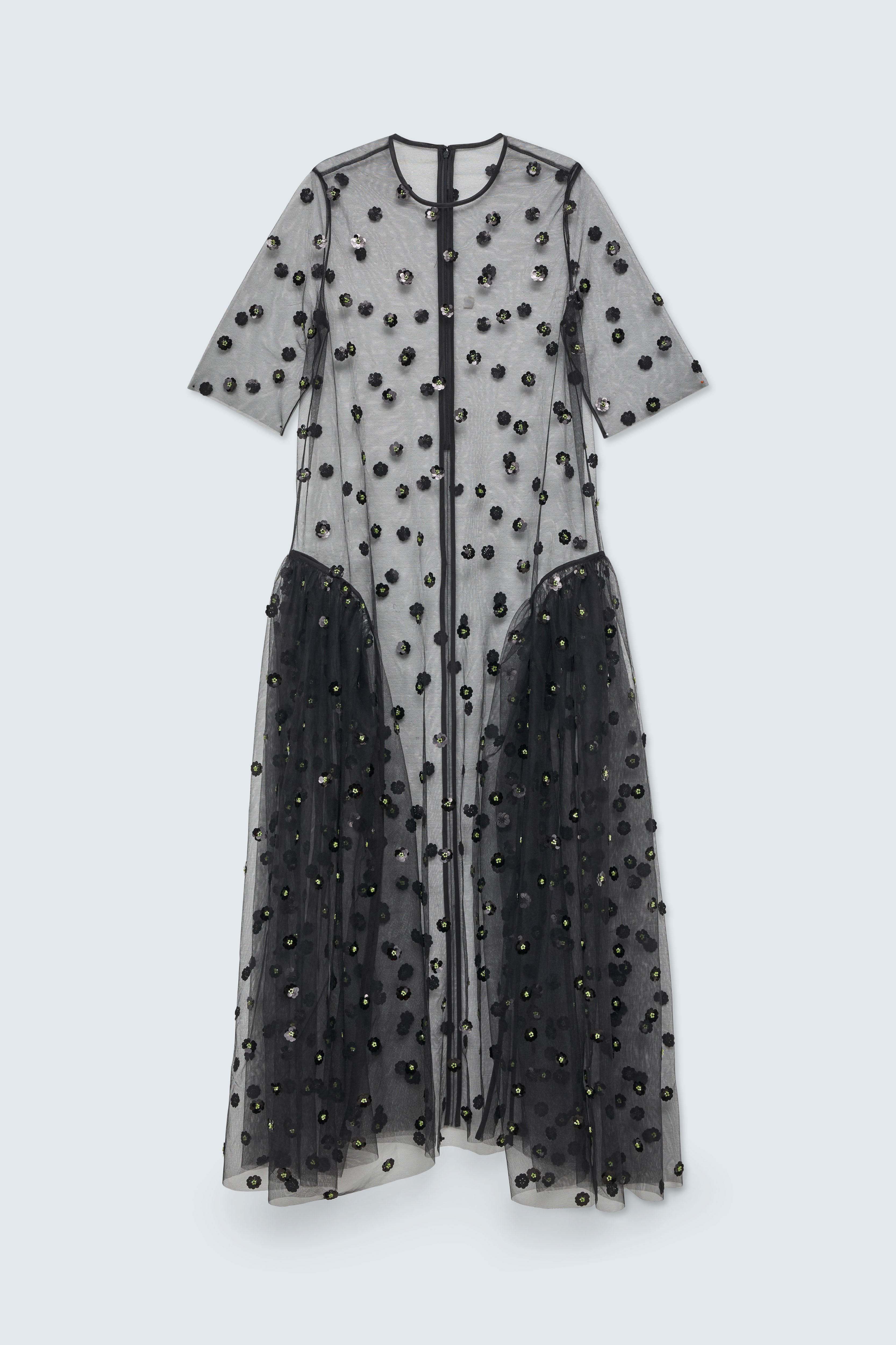 CBGENUIN | GOWN SEQUIN BLOSSOM TULLE BLACK