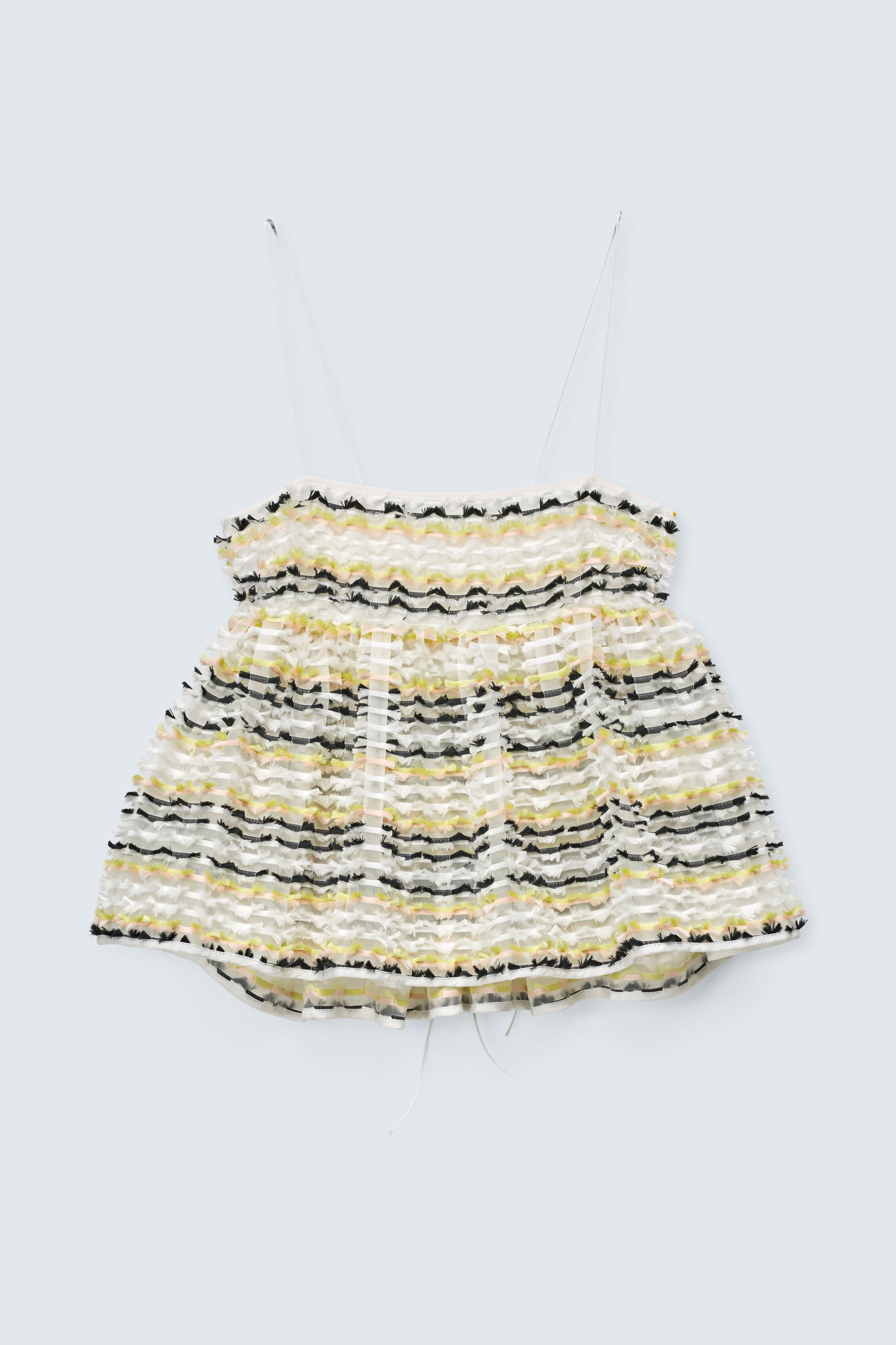 CBSELENA | TOP STRIPED FIL-COUPÉ WHITE MULTI