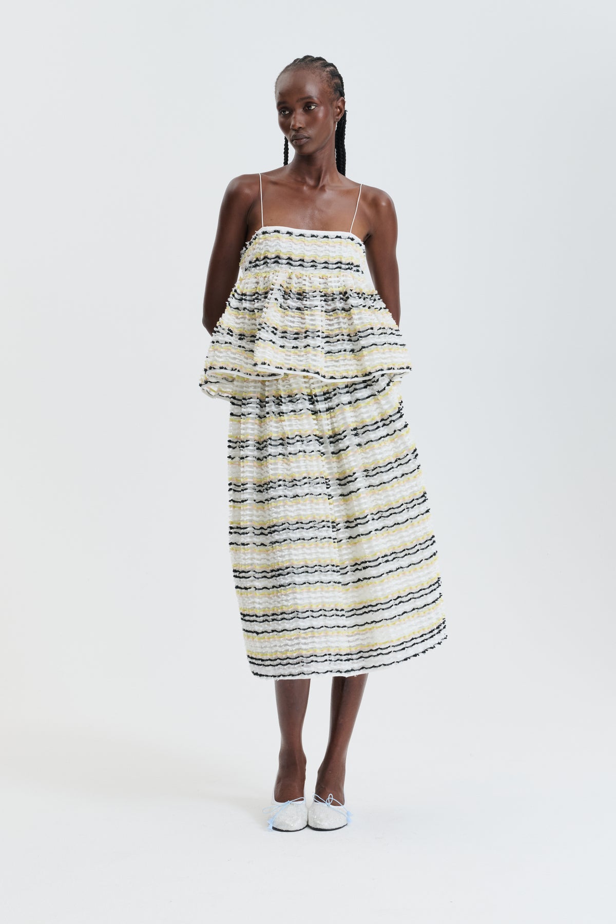 CBSELENA | TOP STRIPED FIL-COUPÉ WHITE MULTI