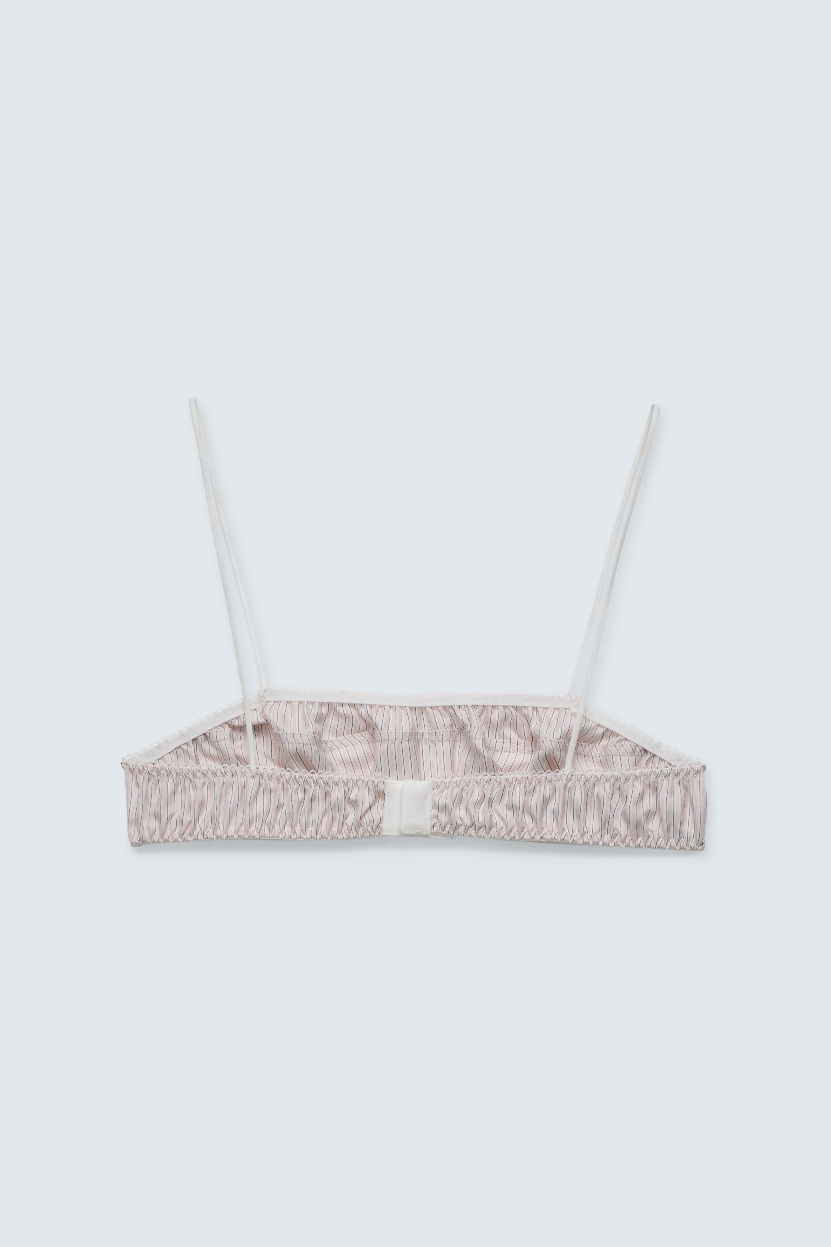 CBGEUM | BRALETTE STRIPED SILK TWILL LIGHT PINK