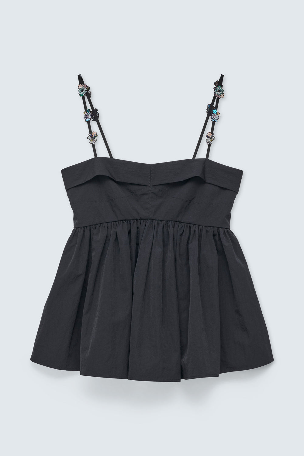 CBGERBERA | TOP RECYCLED TAFFETA BLACK