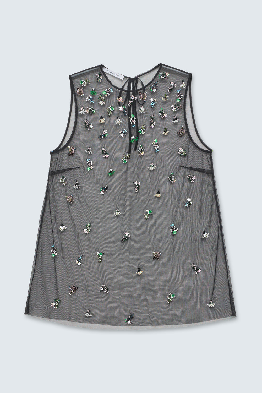 CBALBA | TOP WILDFLOWER APPLIQUÈ BLACK MULTI
