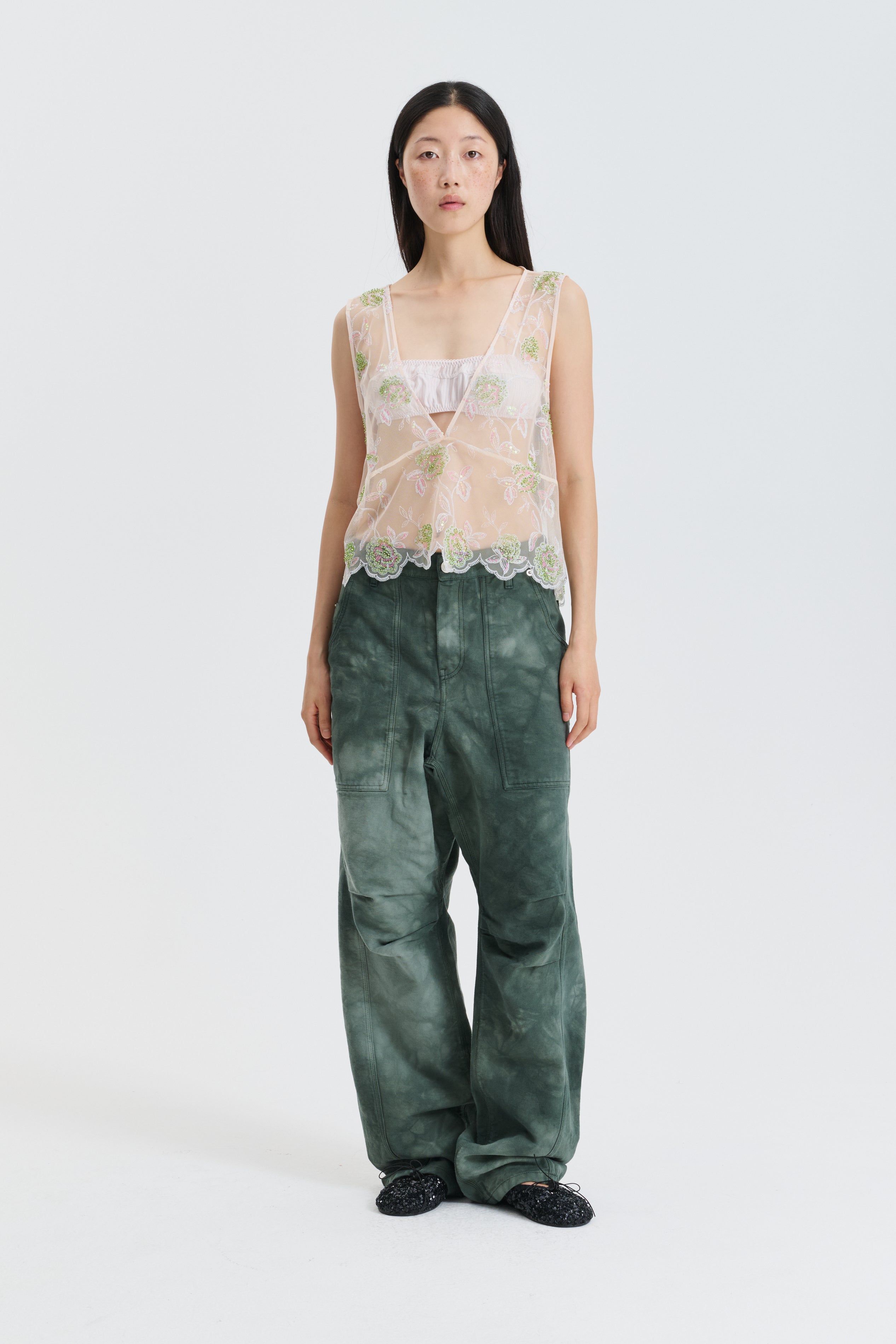 CBGLO | TOP JUDI SEQUIN EMB ECRU MULTI