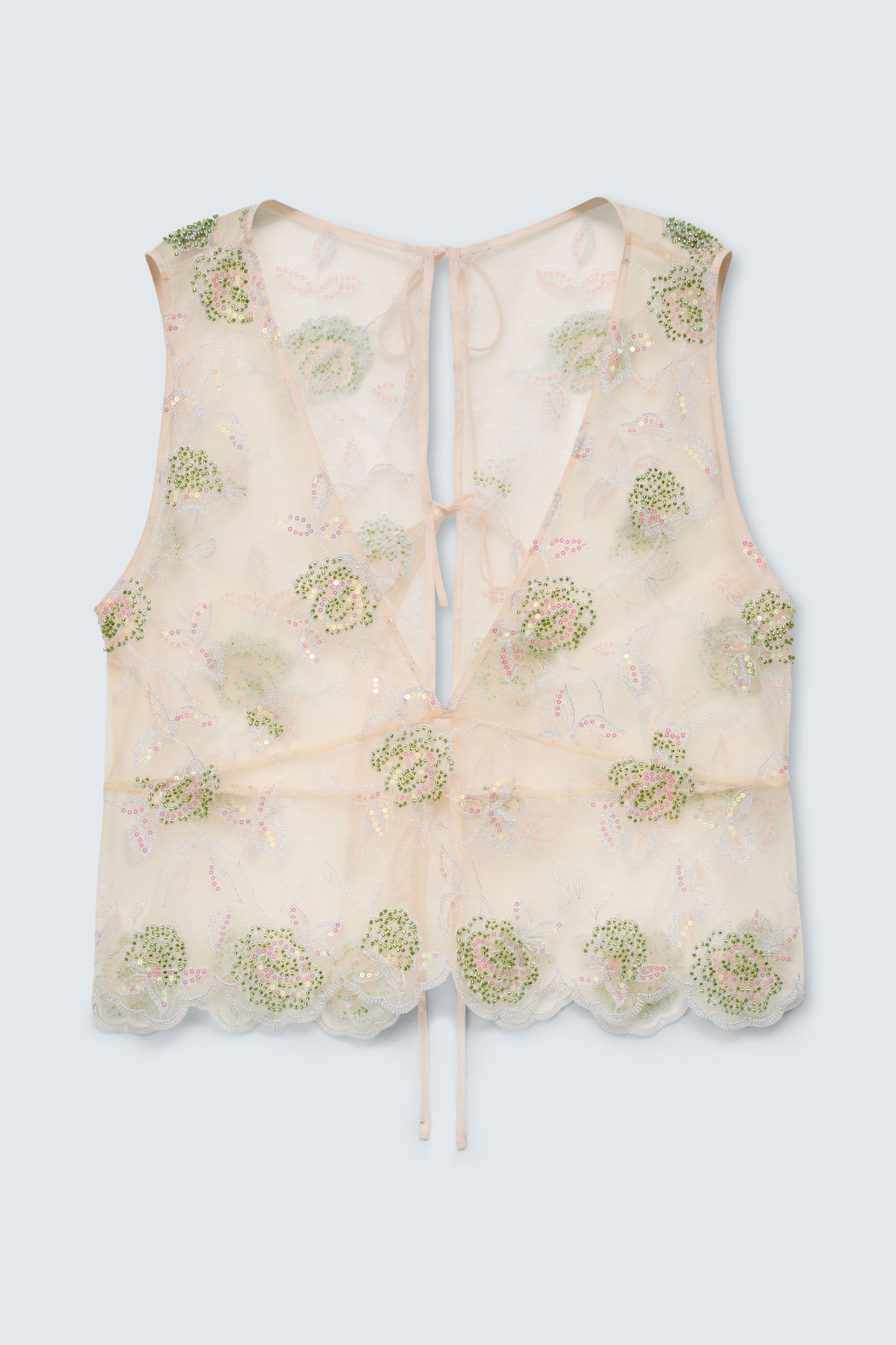 CBGLO | TOP JUDI SEQUIN EMB ECRU MULTI