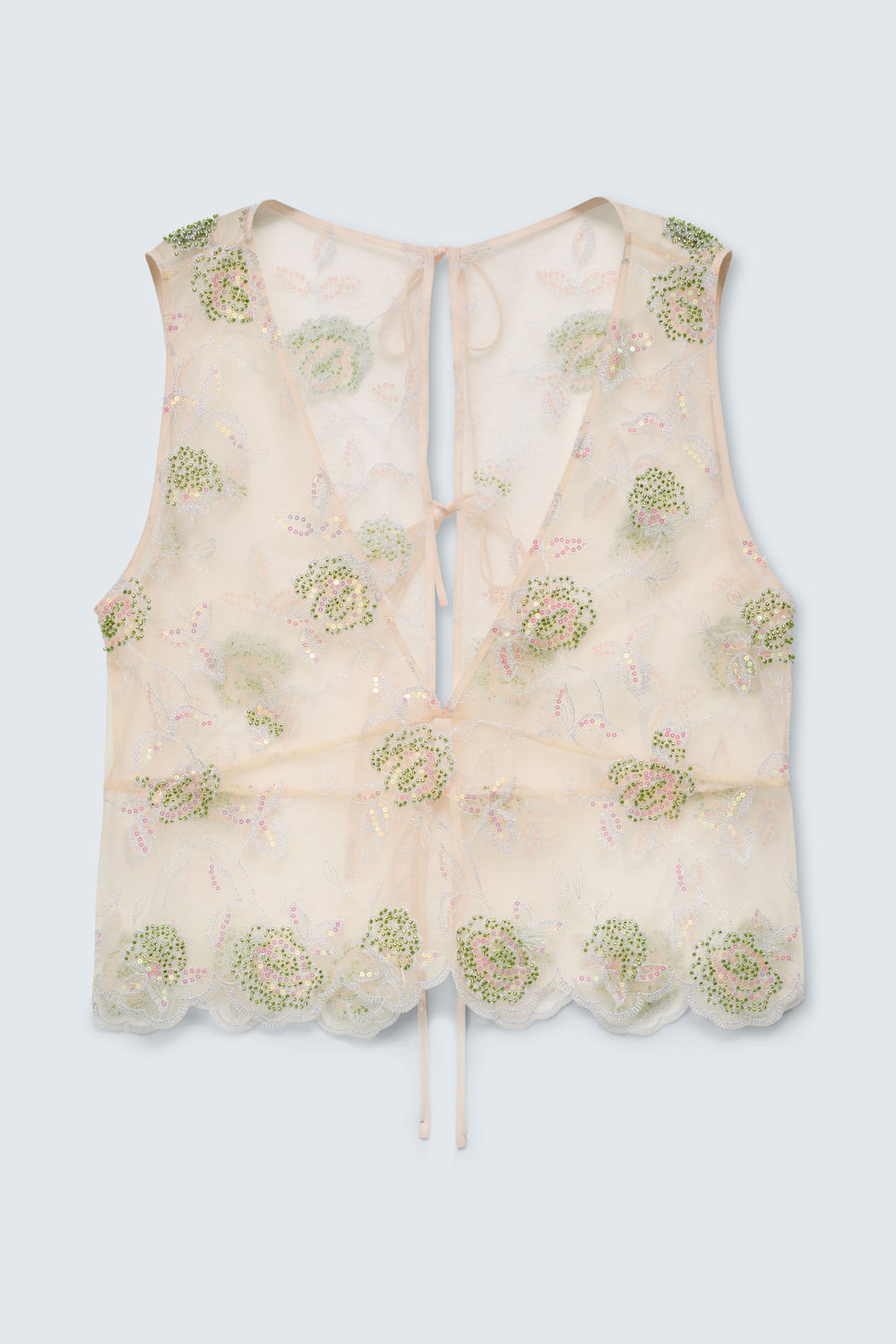 CBGLO | TOP JUDI SEQUIN EMB ECRU MULTI
