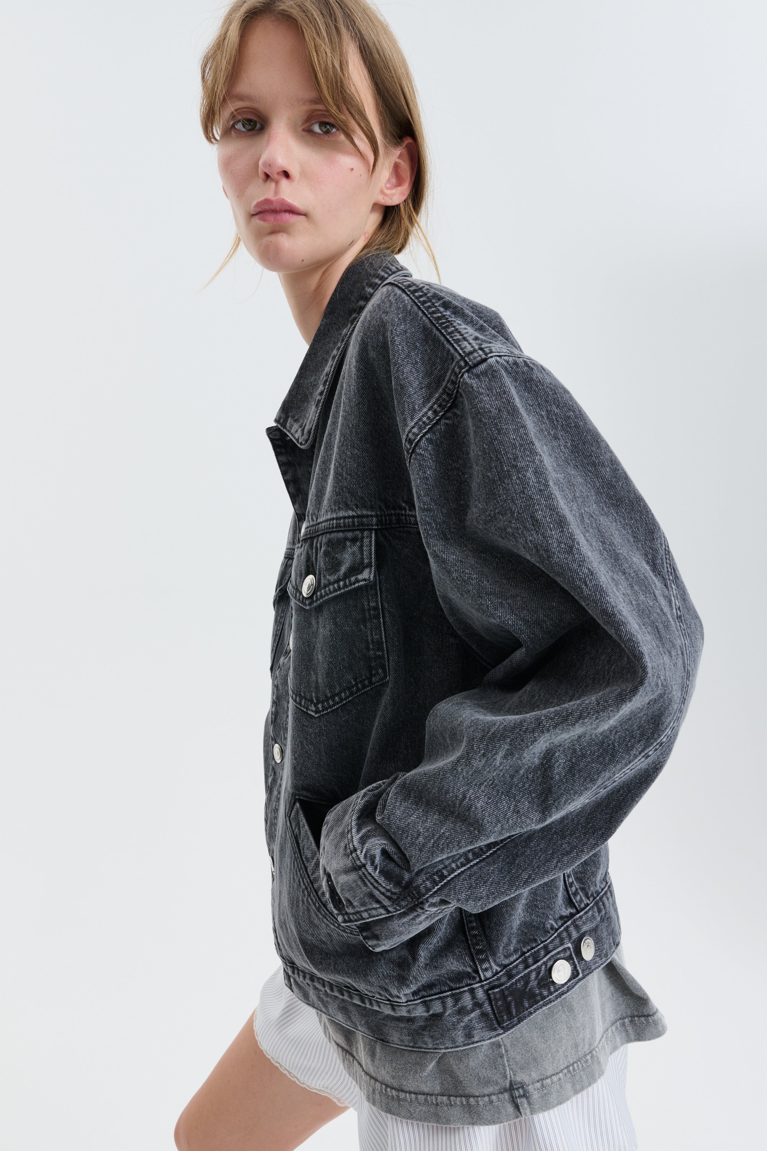CBGASTON | JACKET DENIM WASHED BLACK