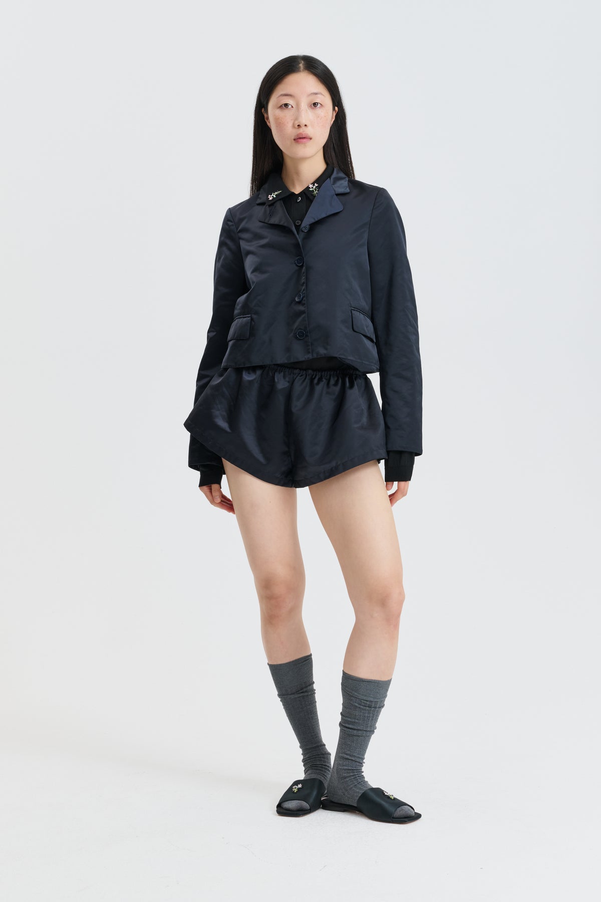 CBGEMI | SHORTS NYLON DUCHESS SATIN MIDNIGHT
