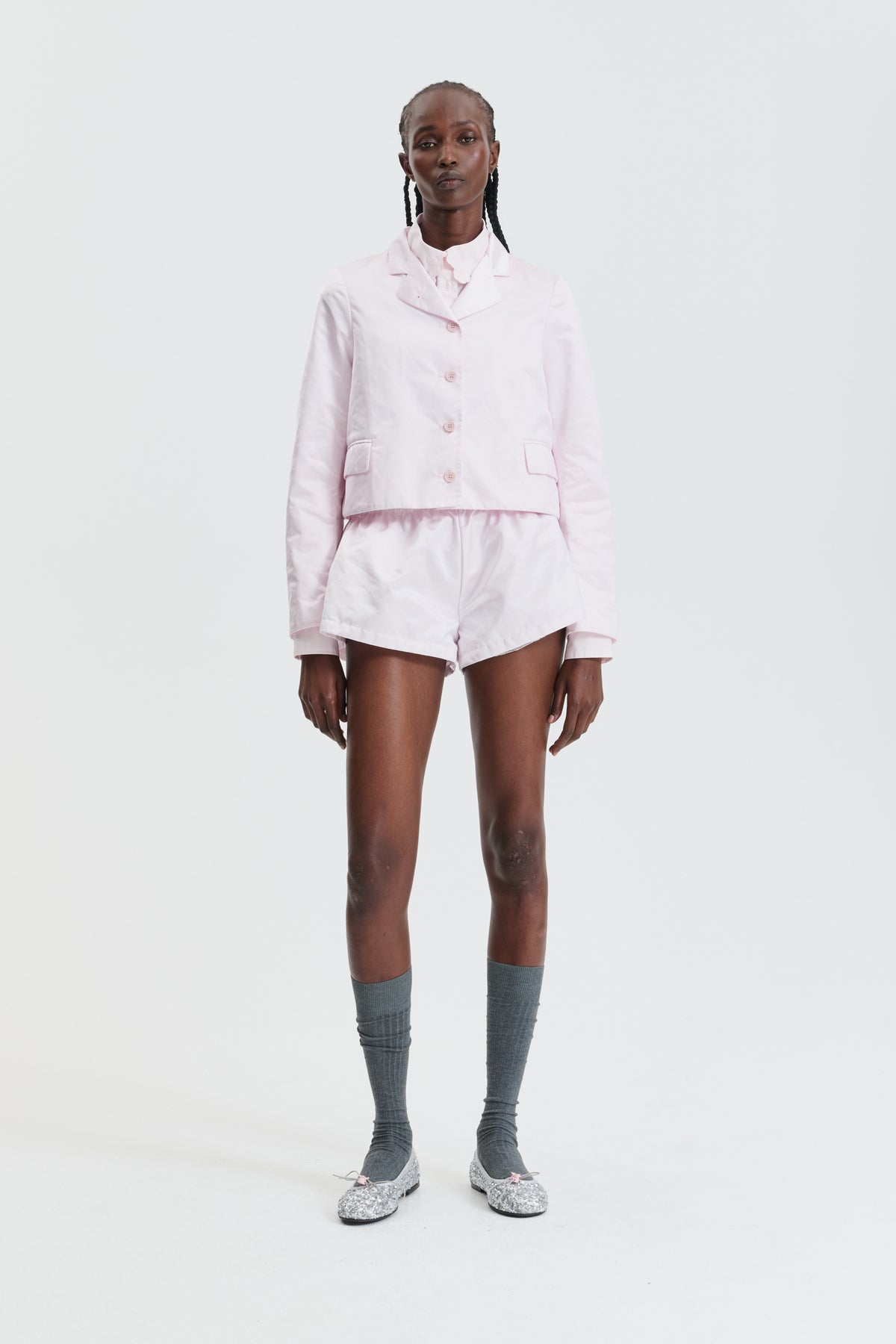 CBMARA | JACKET NYLON DUCHESS SATIN PALE PINK