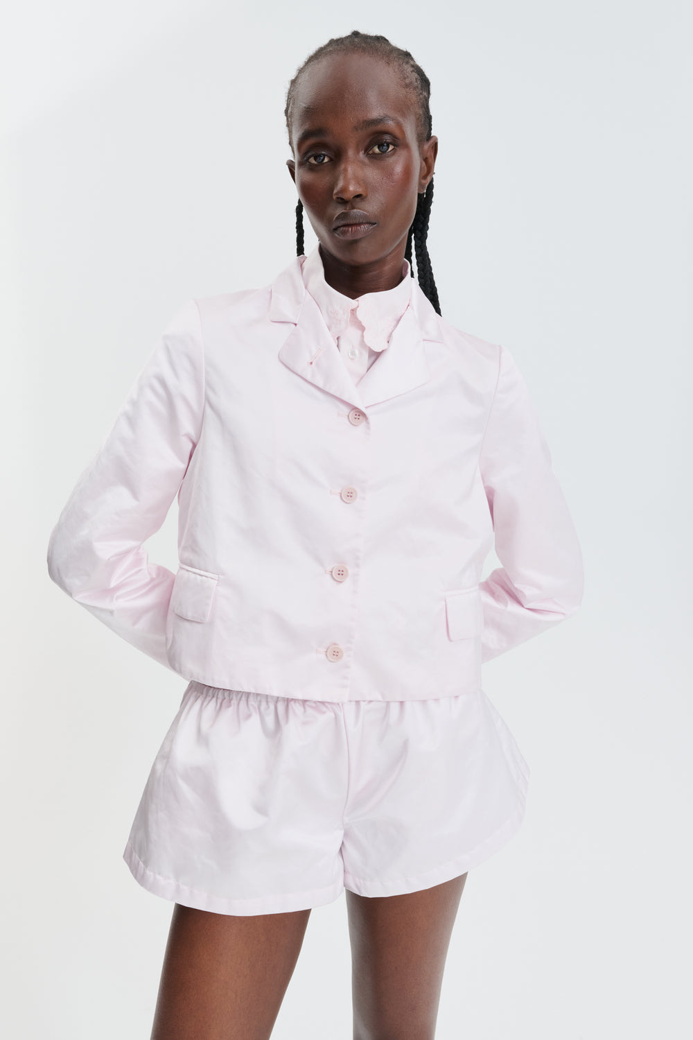 CBMARA | JACKET NYLON DUCHESS SATIN PALE PINK