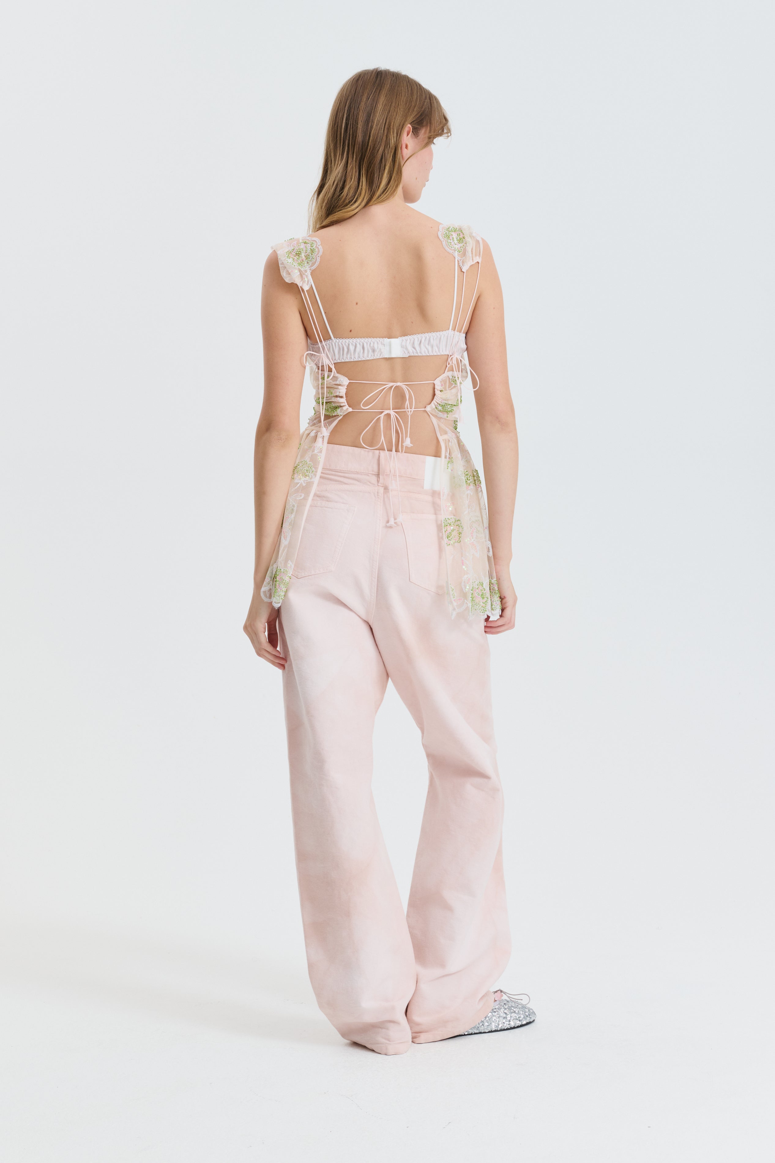 CBGASPER | OVERLAY TOP JUDI SEQUIN EMB ECRU MULTI